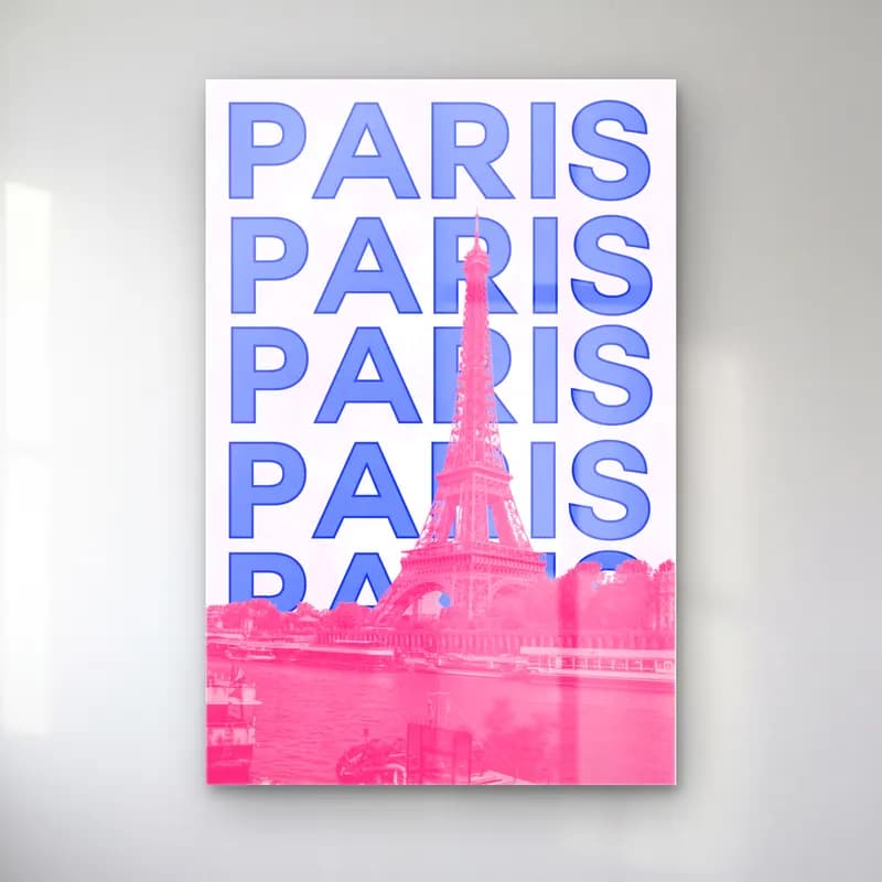 Pastel Paris ve Eyfel Kulesi No. 6 cam tablo — Pastel Paris ve Eyfel Kulesi No. 6 — pastel paris ve eyfel kulesi