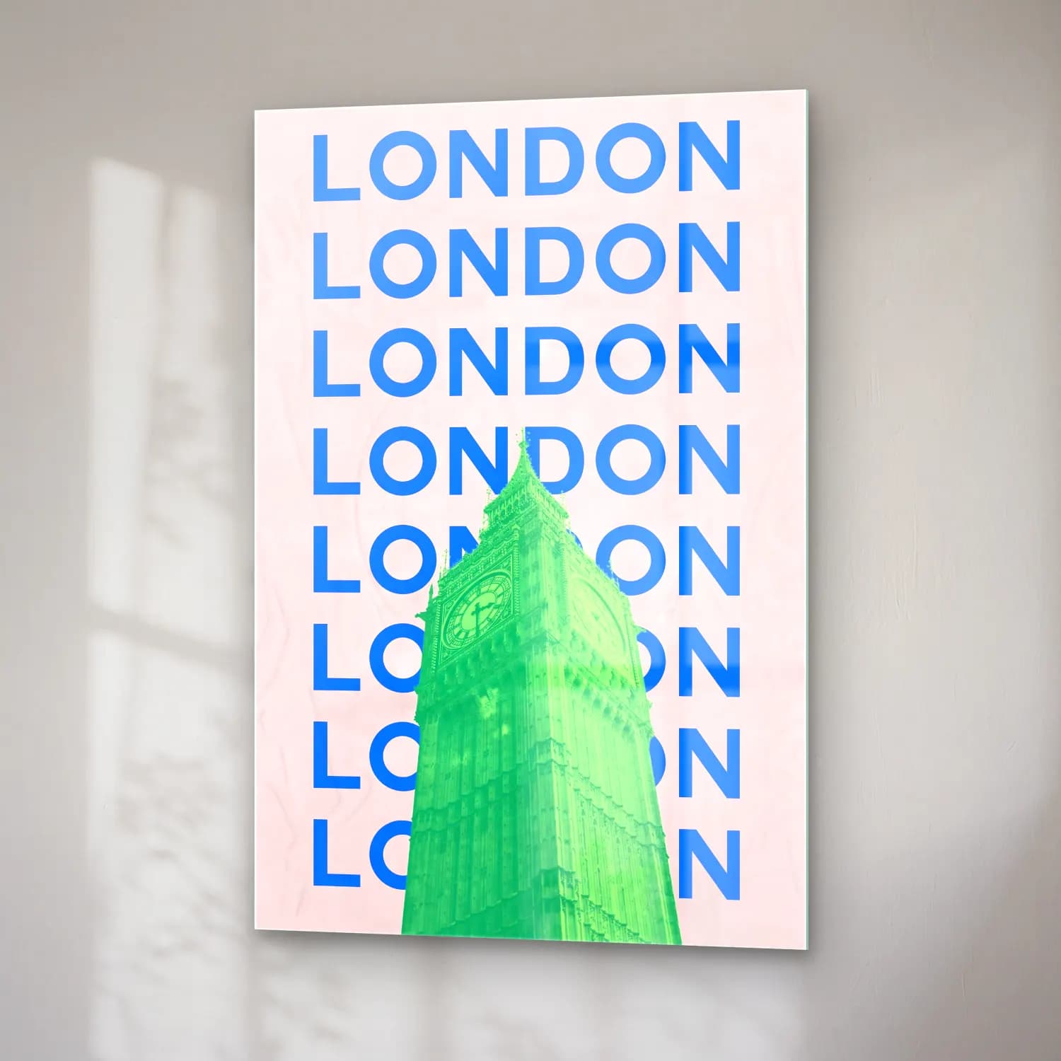 Pastel Londra No. 4 cam tablo — sağ açıdan görünüm