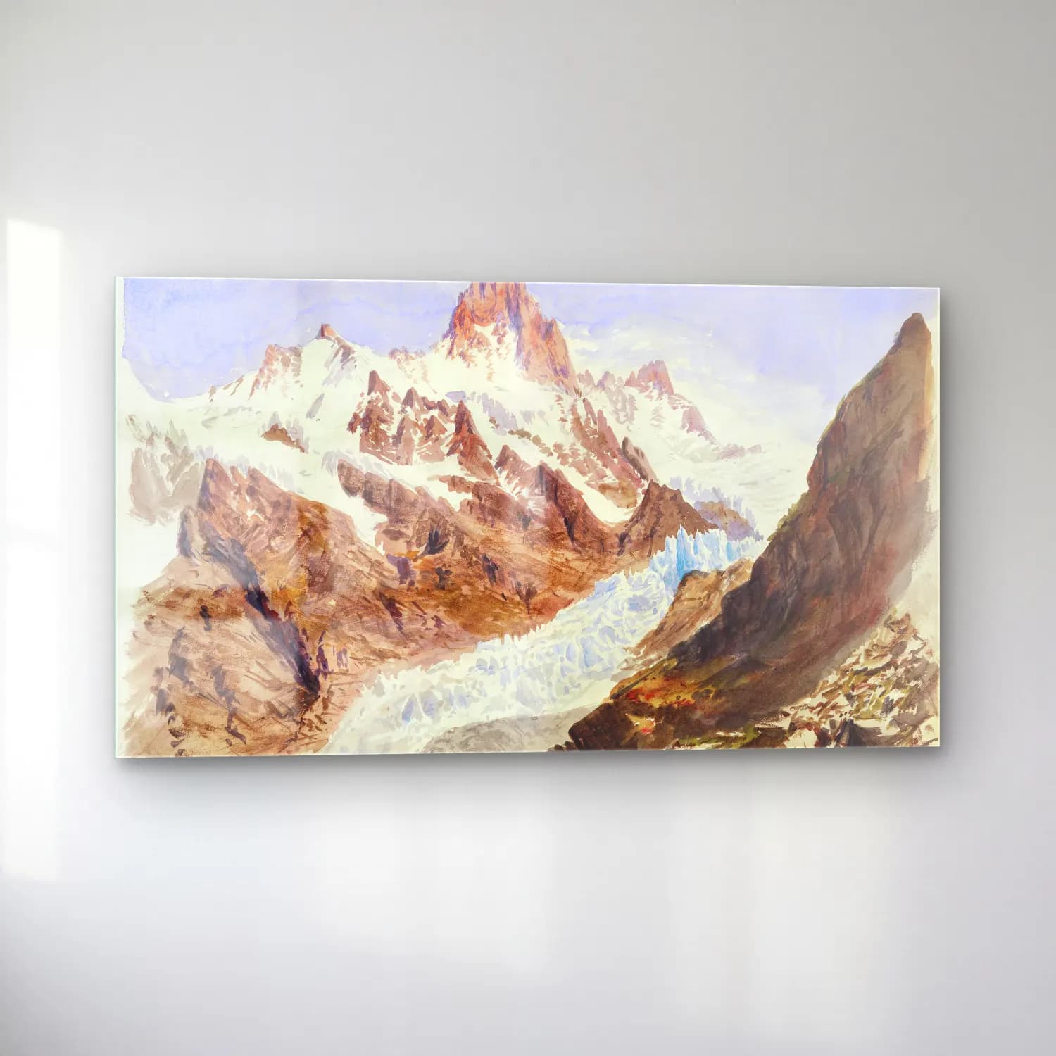 John Singer Sargent – Schreckhorn, Eismeer from Splendid Mountain Watercolours… cam tablo — sol açıdan görünüm