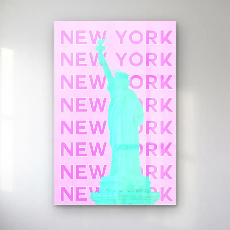 Pastel New York Silüeti No. 5 cam tablo — Pastel New York Silüeti No. 5 — pastel new york silüeti