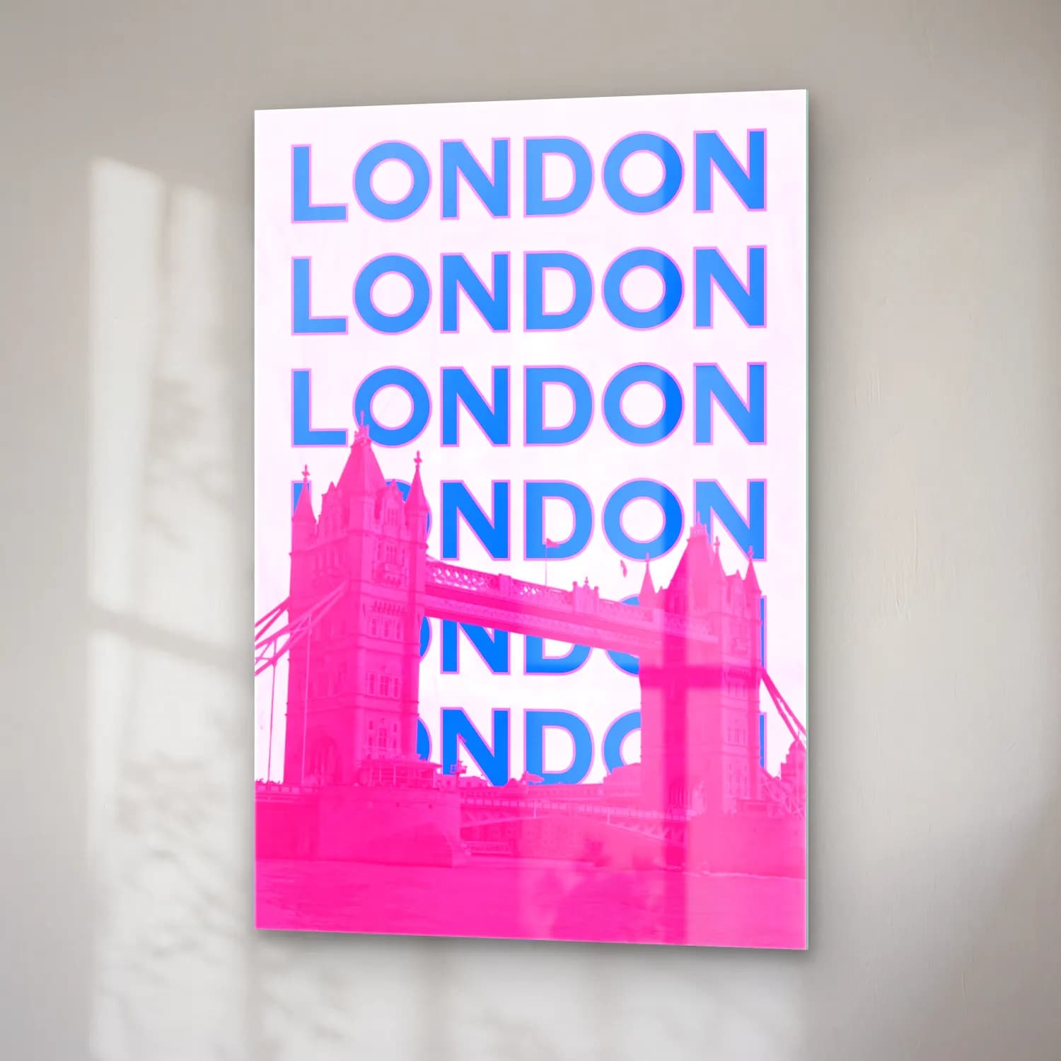 Pastel Londra No. 5 cam tablo — sağ açıdan görünüm