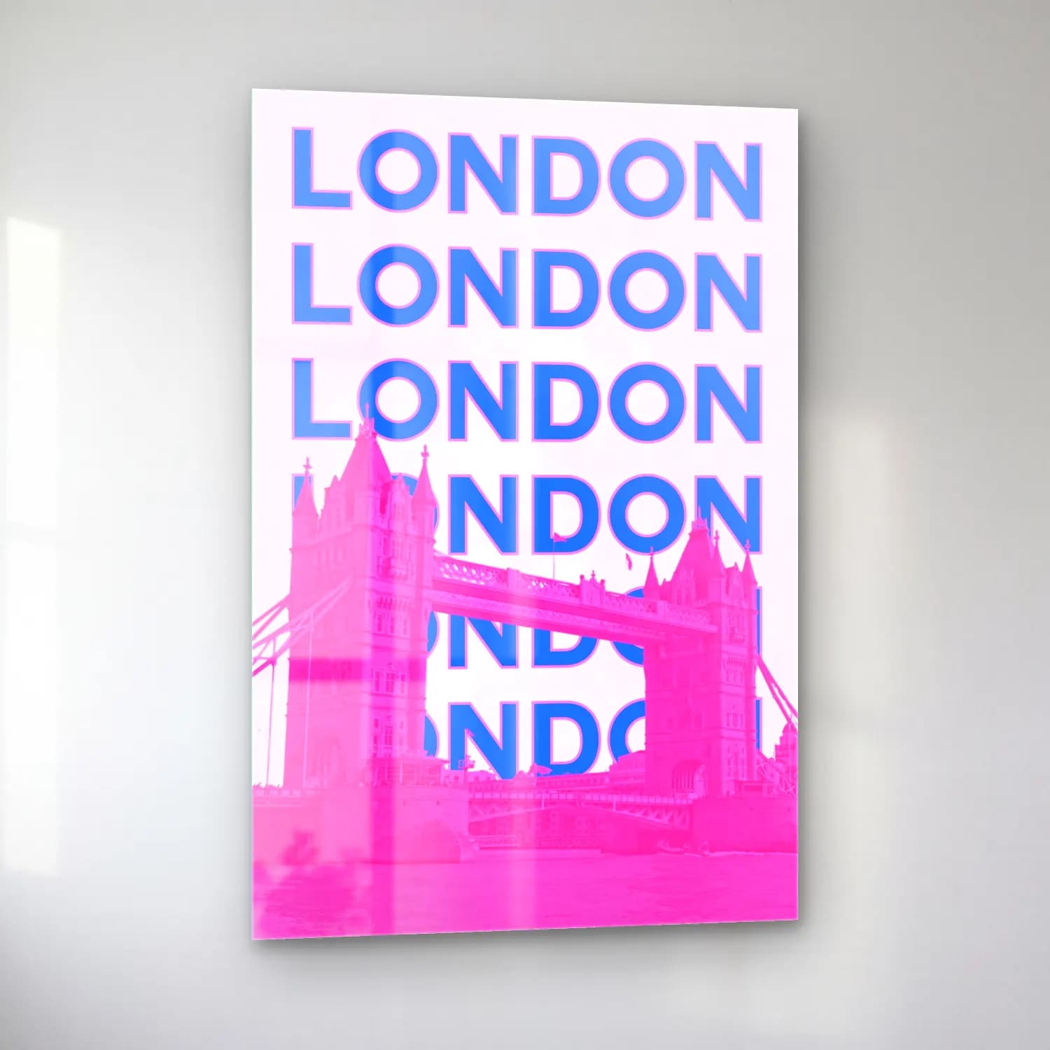 Pastel Londra No. 5 cam tablo — sol açıdan görünüm
