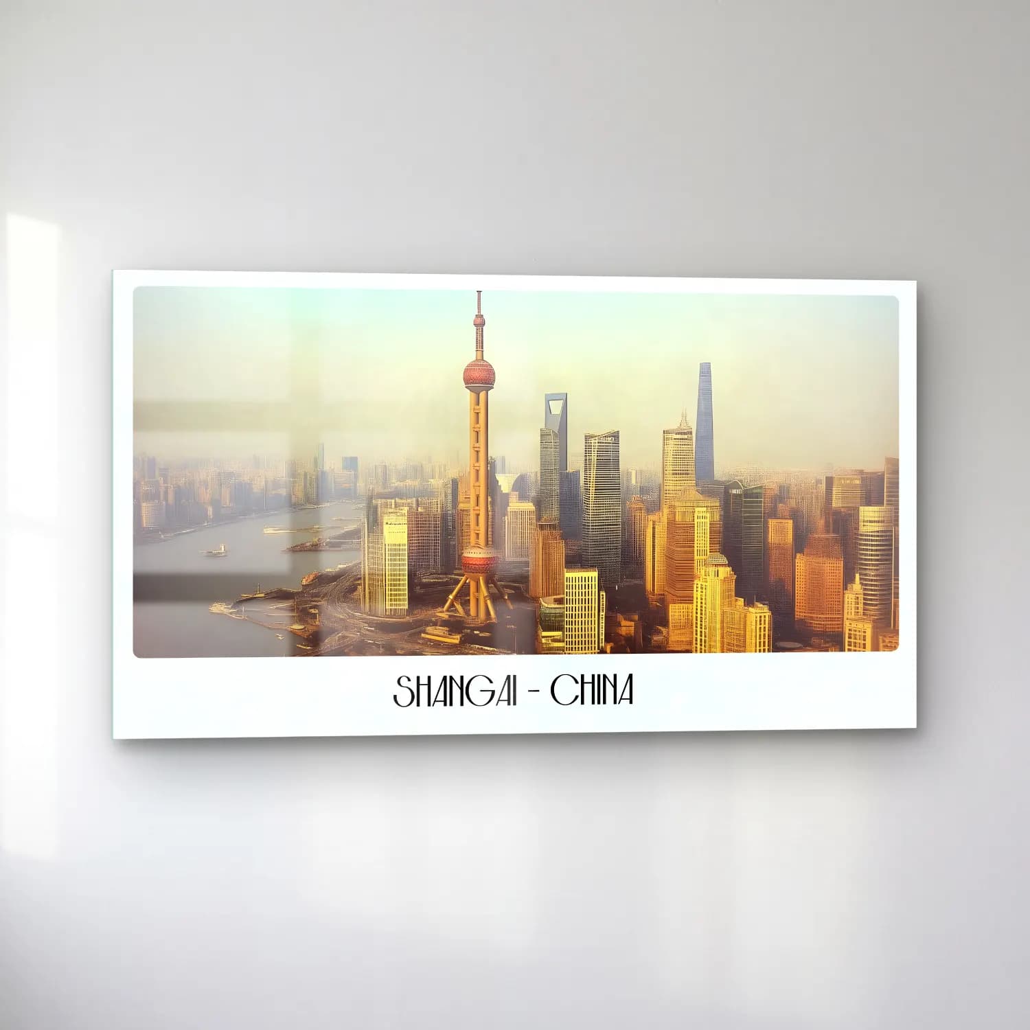 Pastel Japon Şehri – Pastel Tonlar cam tablo — sol açıdan görünüm