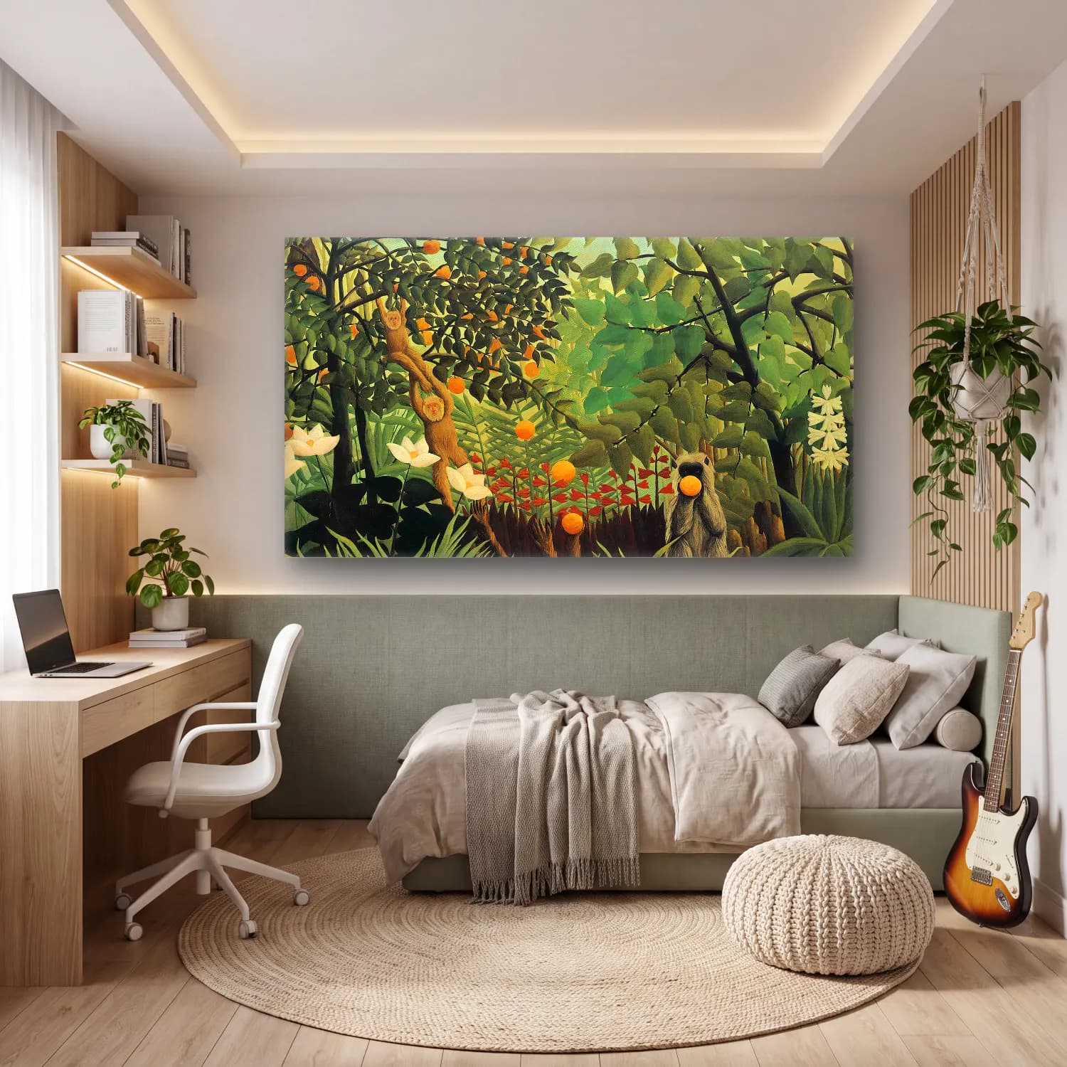 Henri Rousseau – Exotic Landscape cam tablo — genç odasında