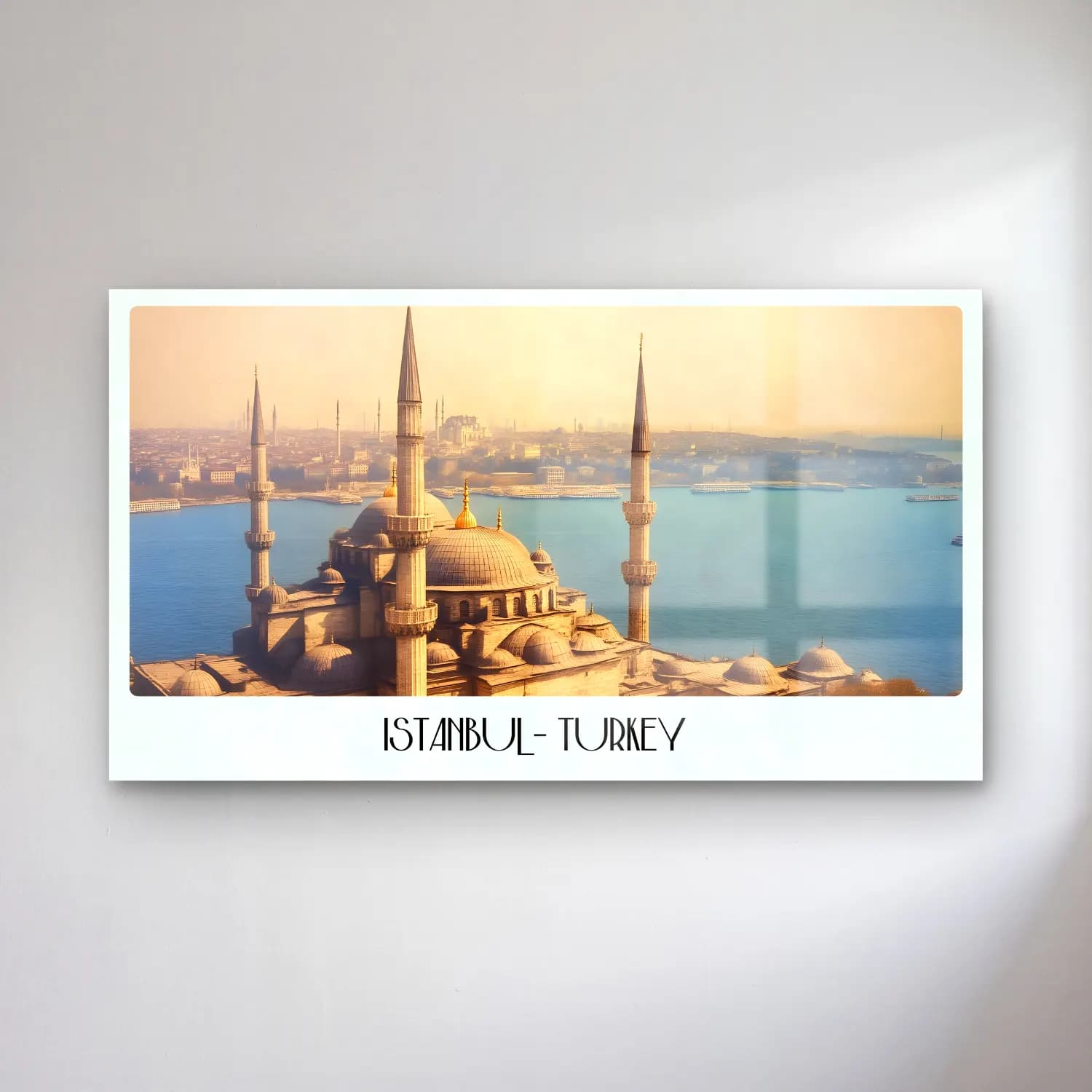 Pastel İstanbul – Sarı Tonlar cam tablo — Pastel İstanbul – Sarı Tonlar — pastel i̇stanbul