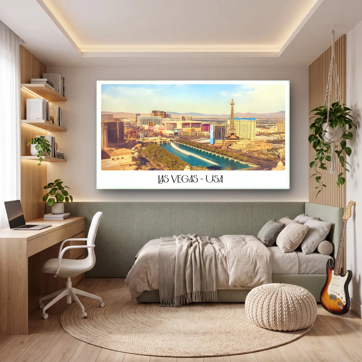 Pastel New York Silüeti No. 6 cam tablo — genç odasında