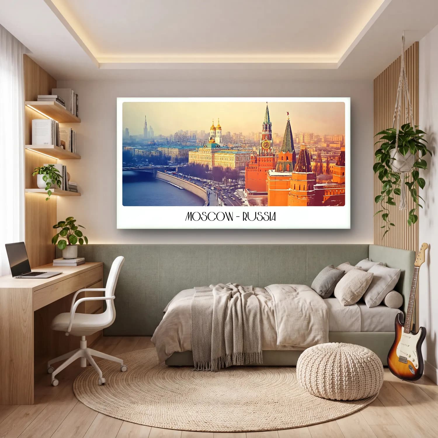 Pastel Katedral – Sarı Tonlar cam tablo — genç odasında