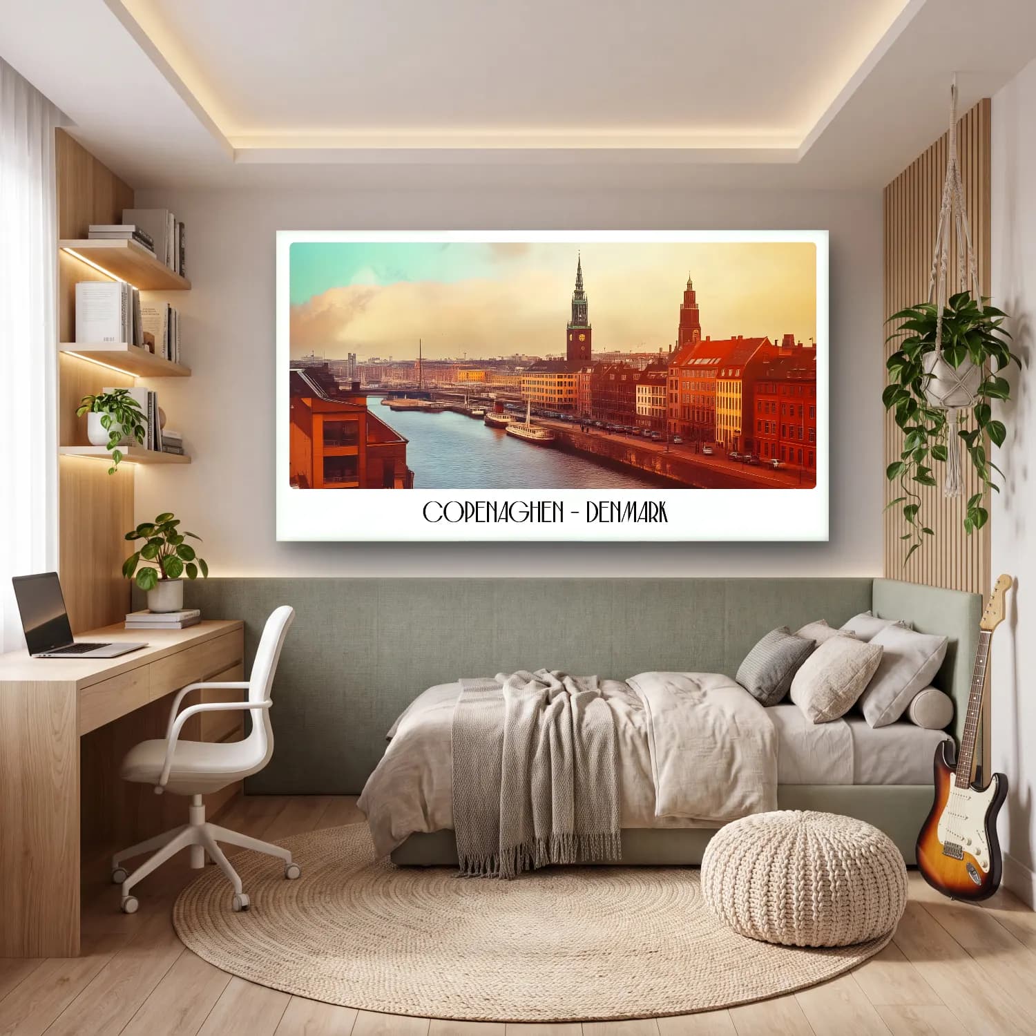 Vintage Poster Liman ve Tekneler No. 2 cam tablo — genç odasında