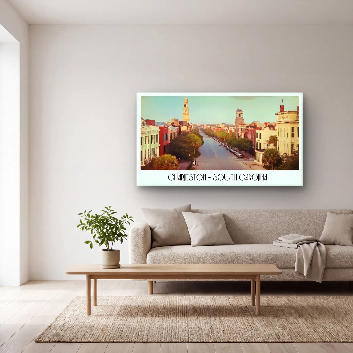 Pastel Katedral – Pastel Tonlar cam tablo — açık renk salonda