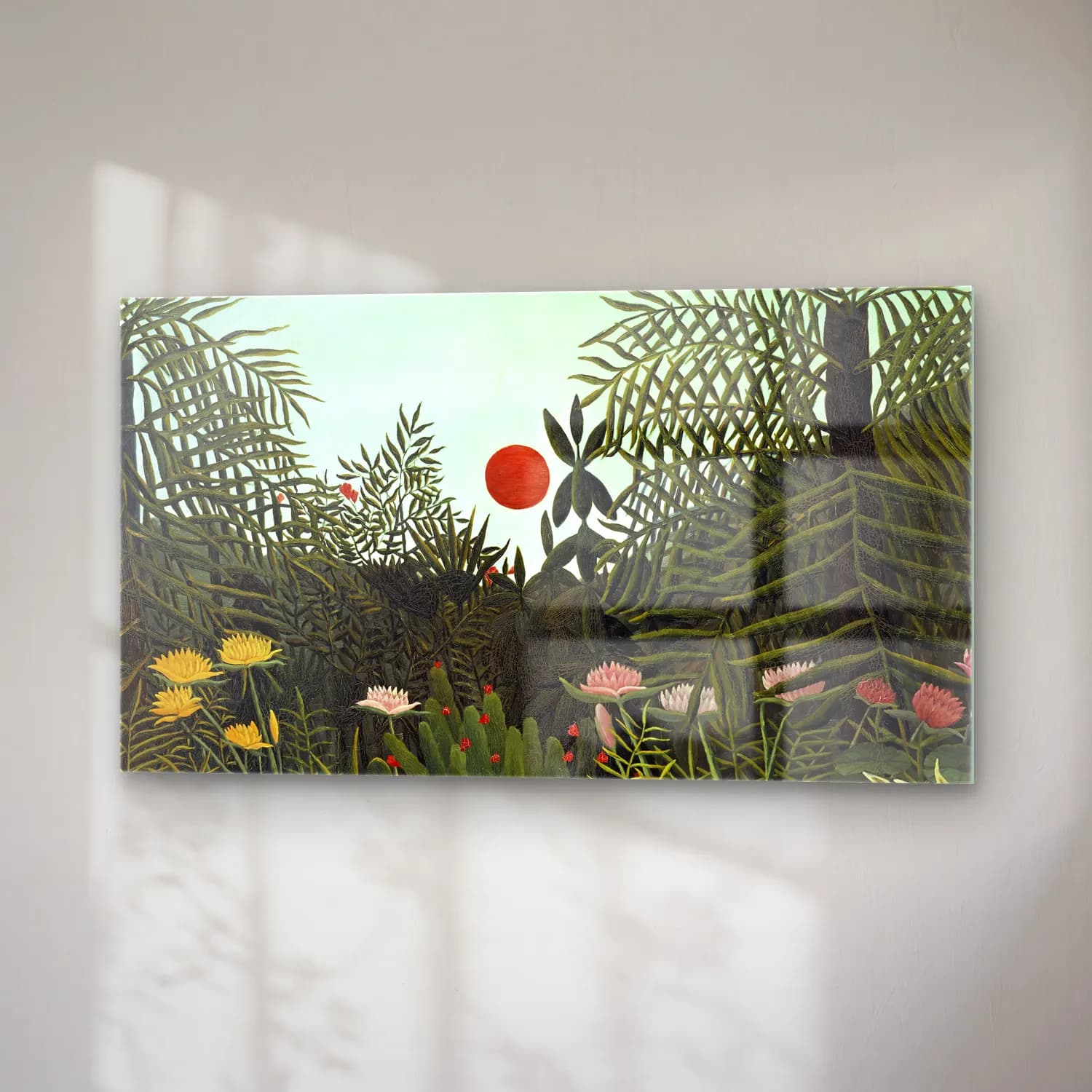 Henri Rousseau – Virgin Forest with-Sunset II cam tablo — sağ açıdan görünüm