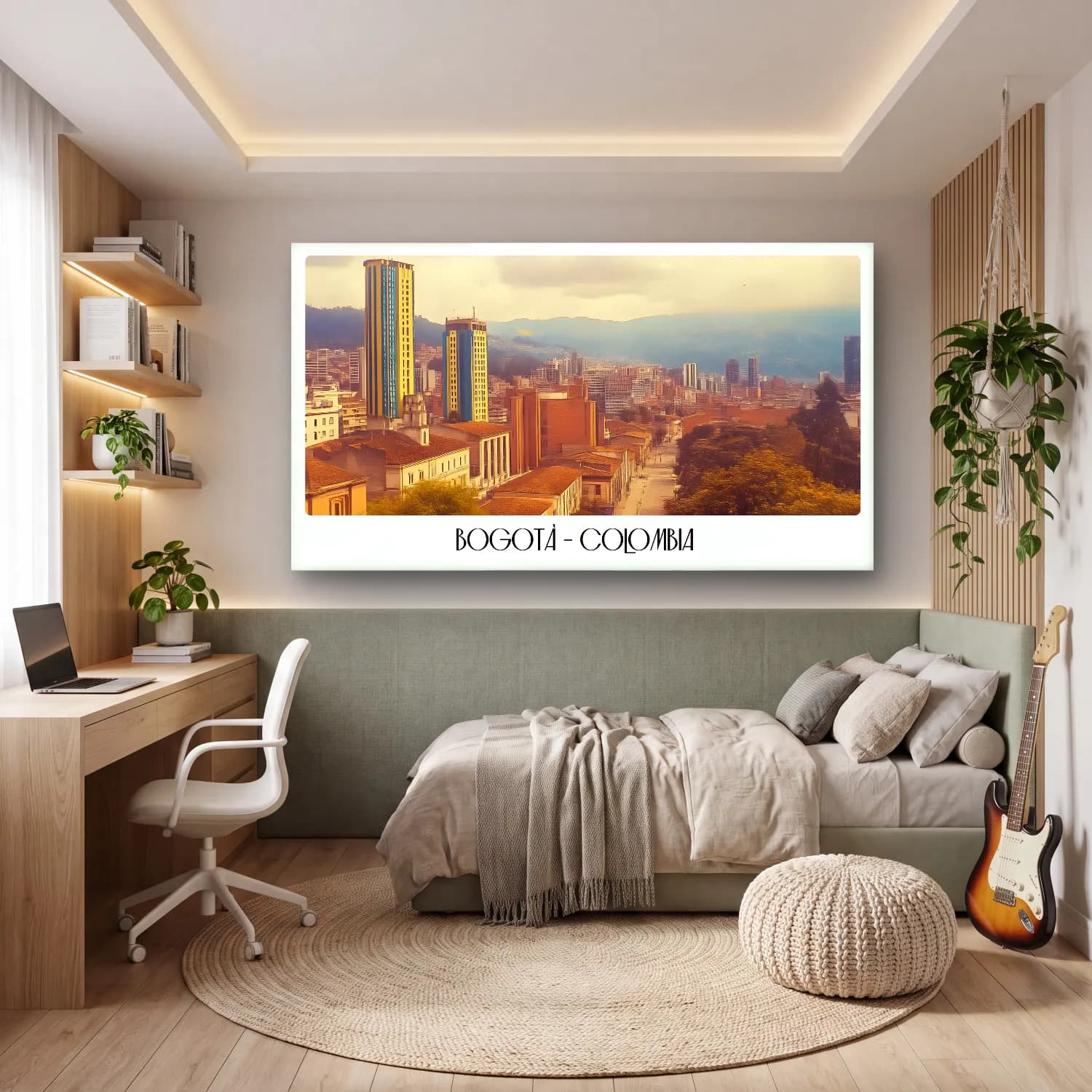 Pastel Katedral No. 6 cam tablo — genç odasında