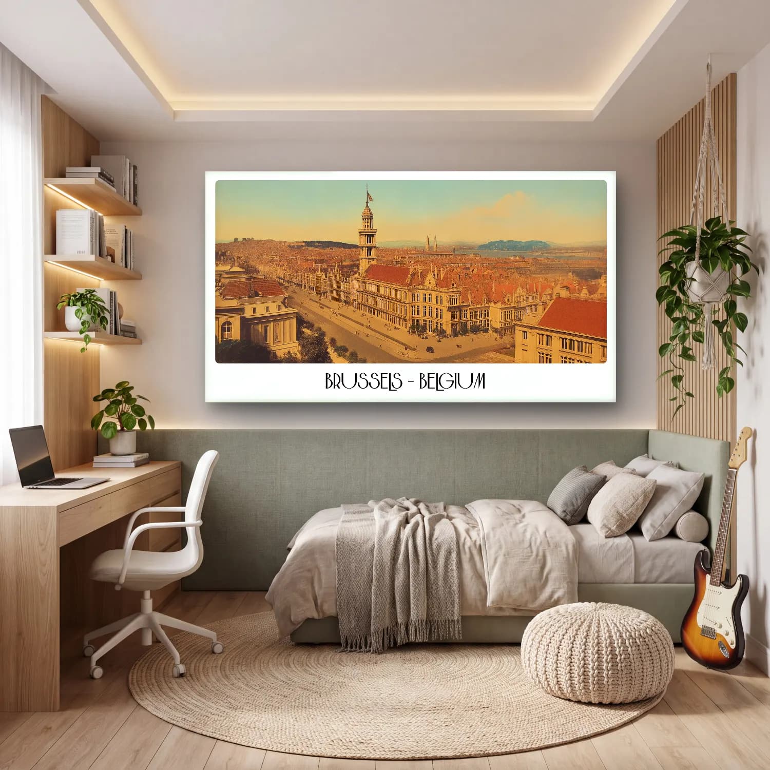 Vintage Poster Kafeli Avrupa Sokağı No. 4 cam tablo — genç odasında