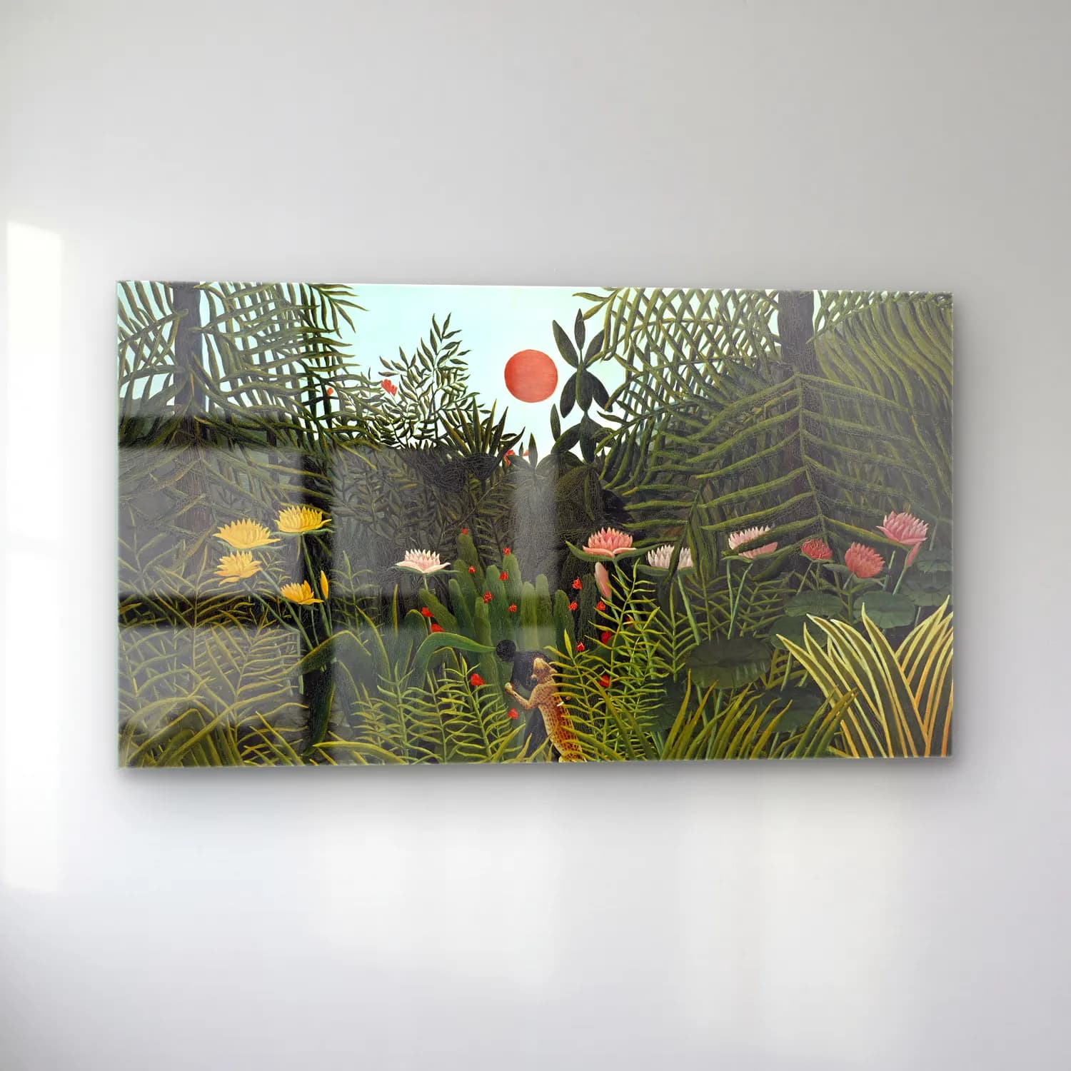 Henri Rousseau – Virgin Forest with-Sunset cam tablo — sol açıdan görünüm