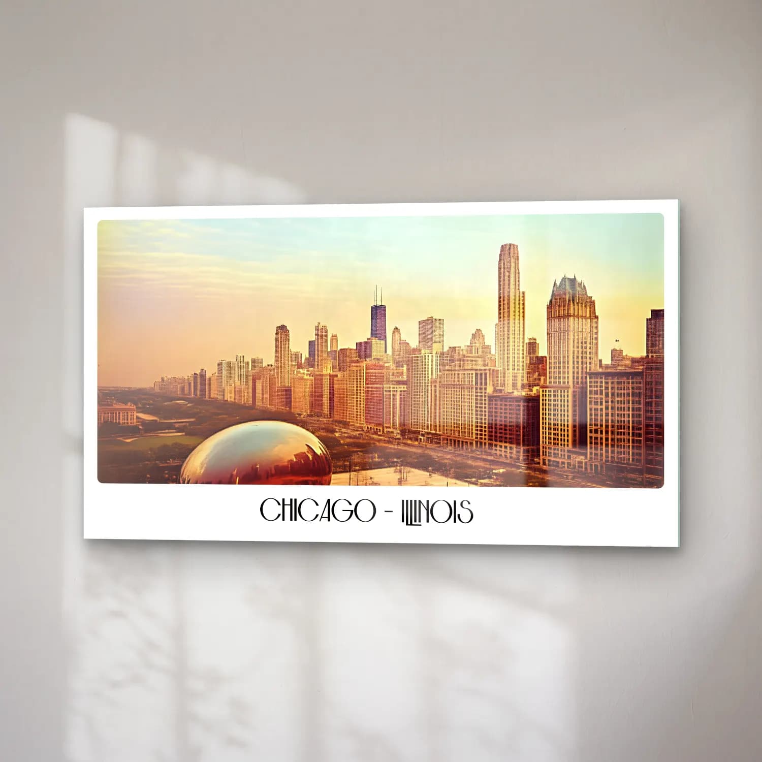 Vintage Poster New York Silüeti No. 5 cam tablo — sağ açıdan görünüm