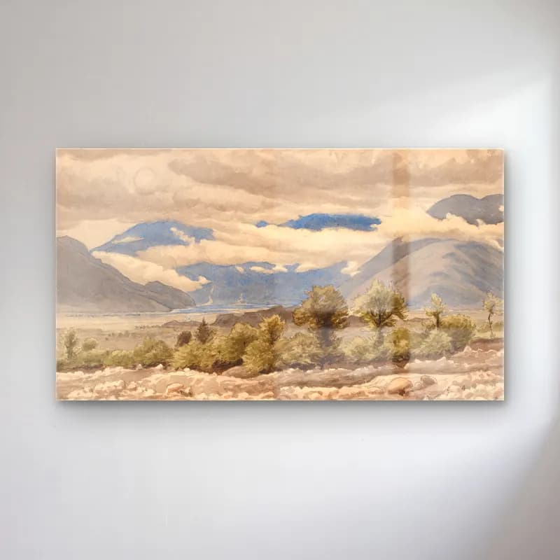 P.C. Skovgaard – Italian mountain landscape in cloudy weather cam tablo — P.C. Skovgaard – Italian mountain landscape in cloudy weather — suluboya dağ manzarası