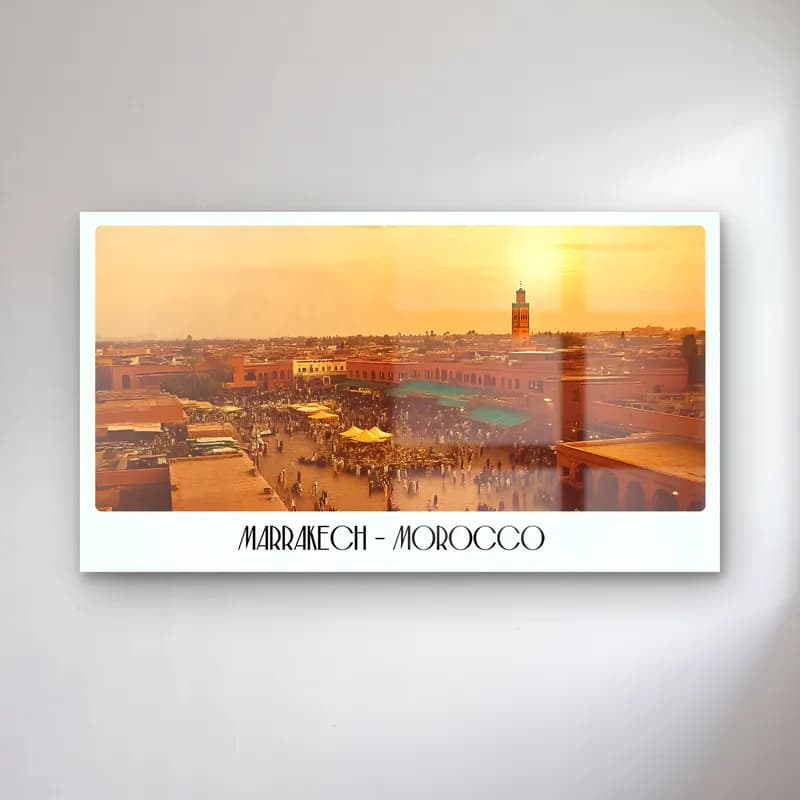 Vintage Poster Akdeniz Sahil Kasabası No. 8 cam tablo — Vintage Poster Akdeniz Sahil Kasabası No. 8 — vintage poster akdeniz sahil kasabası