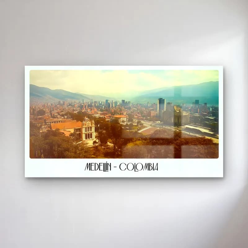 Pastel Akdeniz Sahil Kasabası No. 5 cam tablo — Pastel Akdeniz Sahil Kasabası No. 5 — pastel akdeniz sahil kasabası