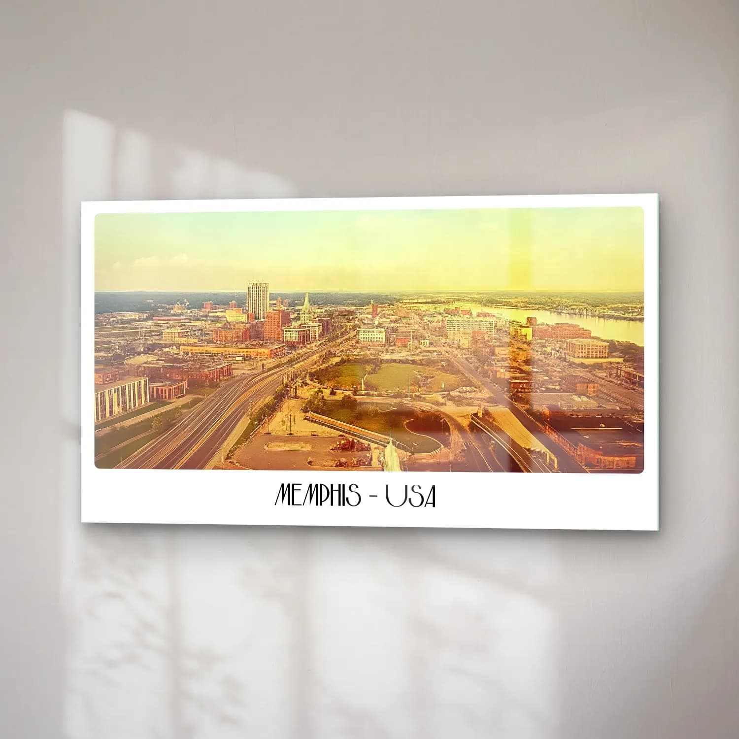 Vintage Poster New York Silüeti No. 6 cam tablo — sağ açıdan görünüm