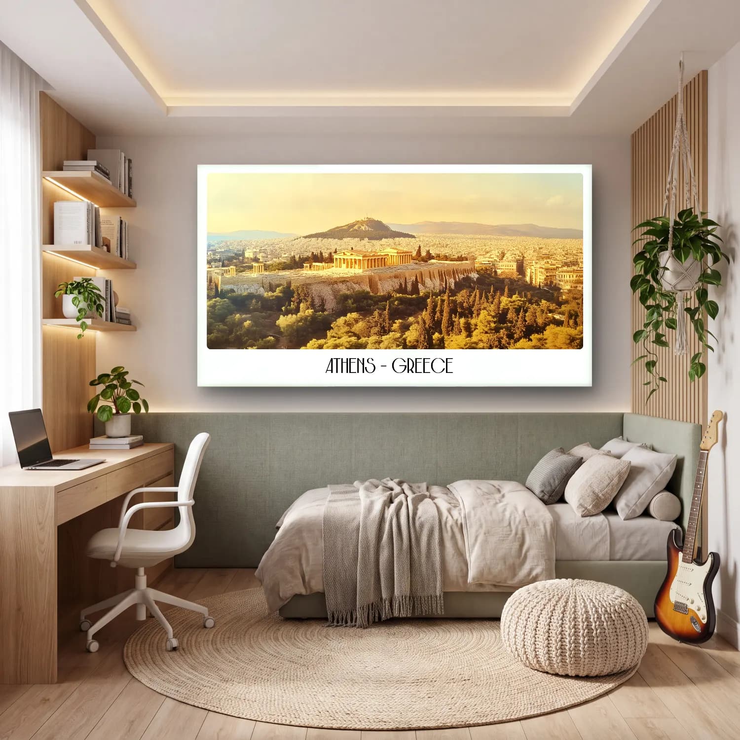 Vintage Poster Yunan Adası No. 4 cam tablo — genç odasında