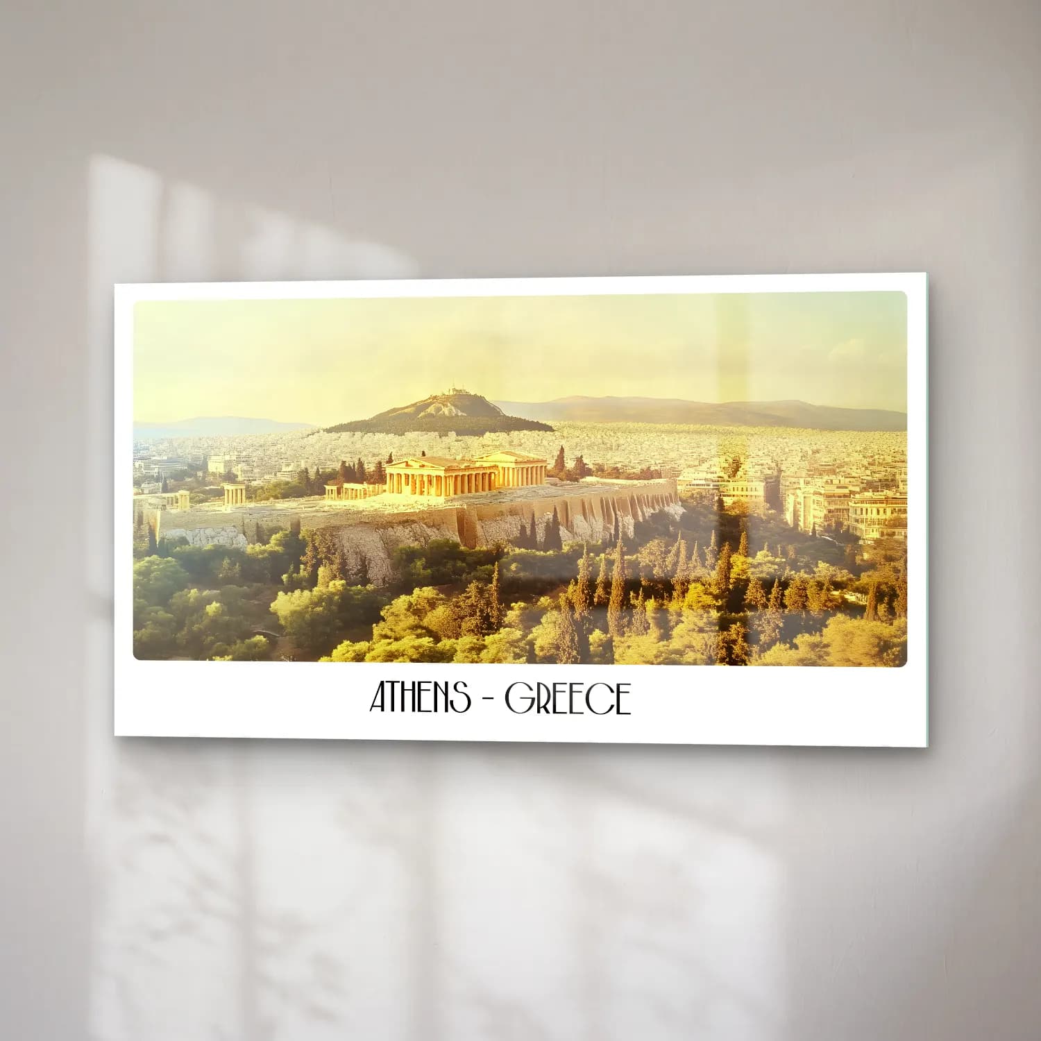 Vintage Poster Yunan Adası No. 4 cam tablo — sağ açıdan görünüm