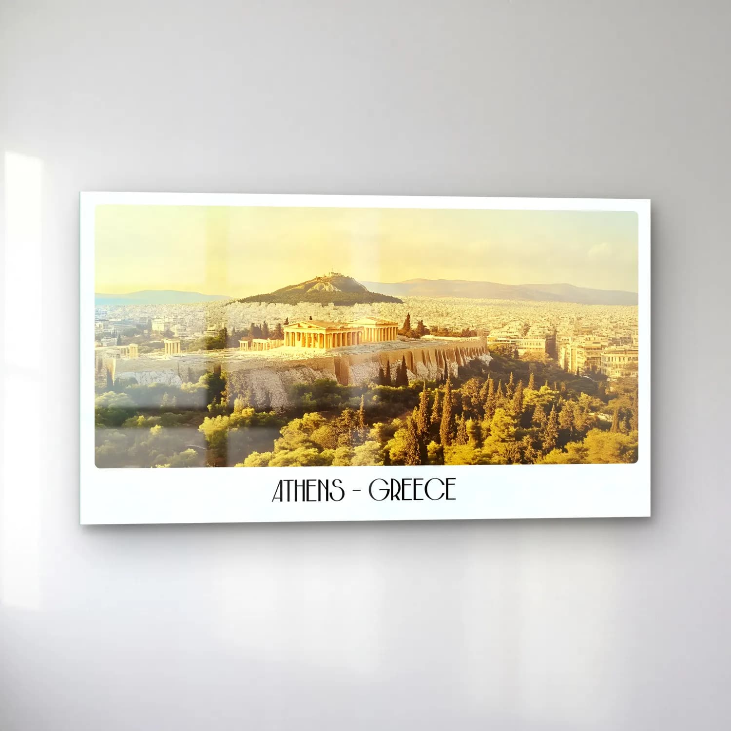 Vintage Poster Yunan Adası No. 4 cam tablo — sol açıdan görünüm