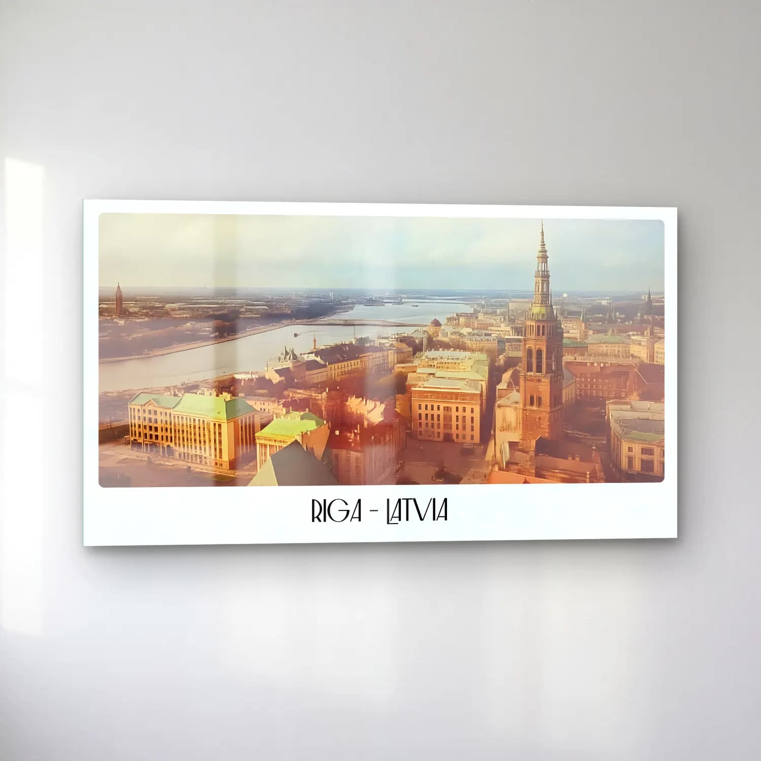 Vintage Poster Liman ve Tekneler No. 3 cam tablo — sol açıdan görünüm