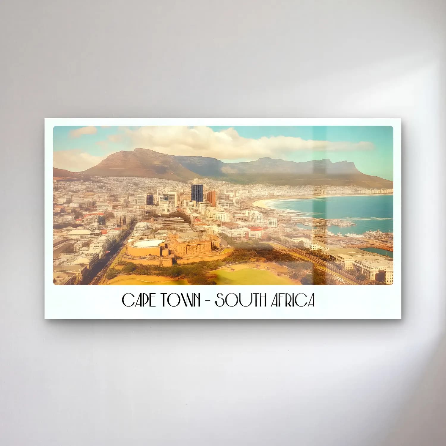 Pastel Akdeniz Sahil Kasabası – Pastel Tonlar cam tablo — Pastel Akdeniz Sahil Kasabası – Pastel Tonlar — pastel akdeniz sahil kasabası