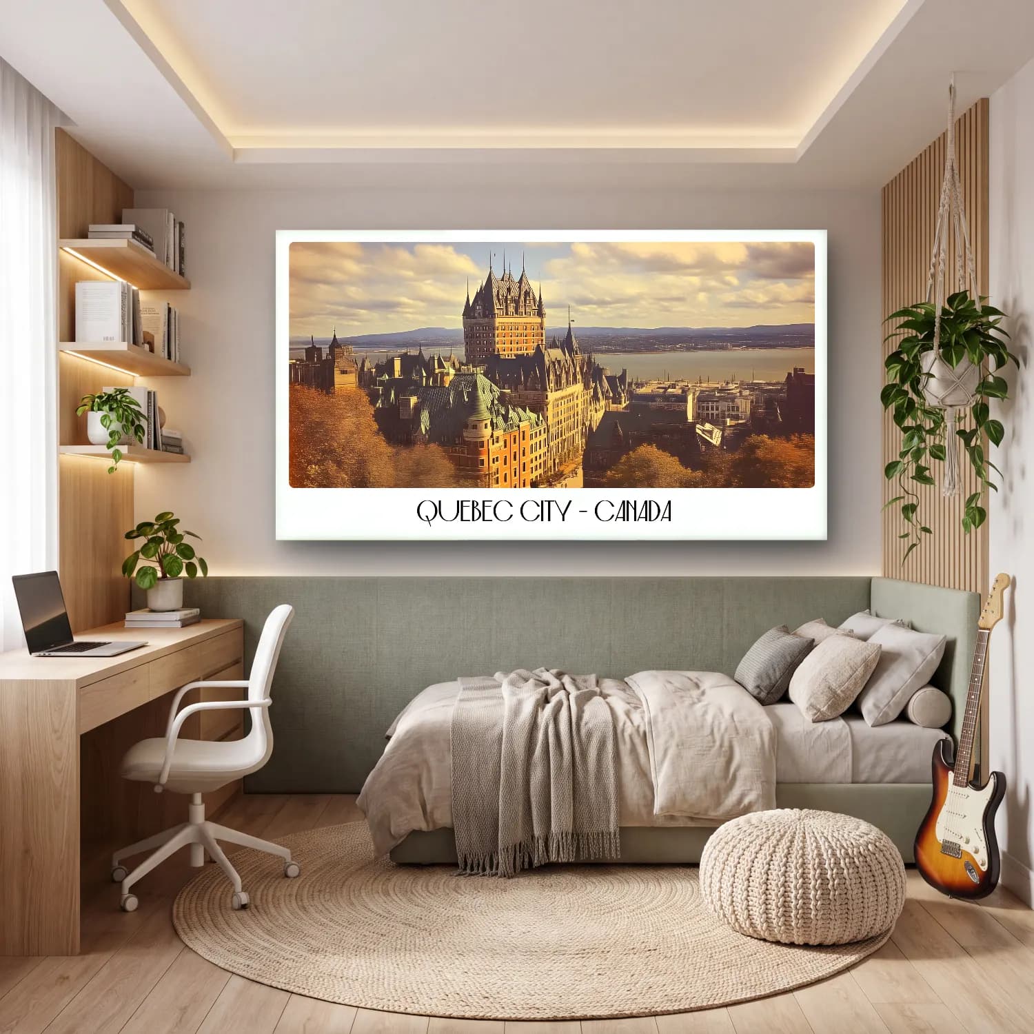Pastel Şato No. 6 cam tablo — genç odasında