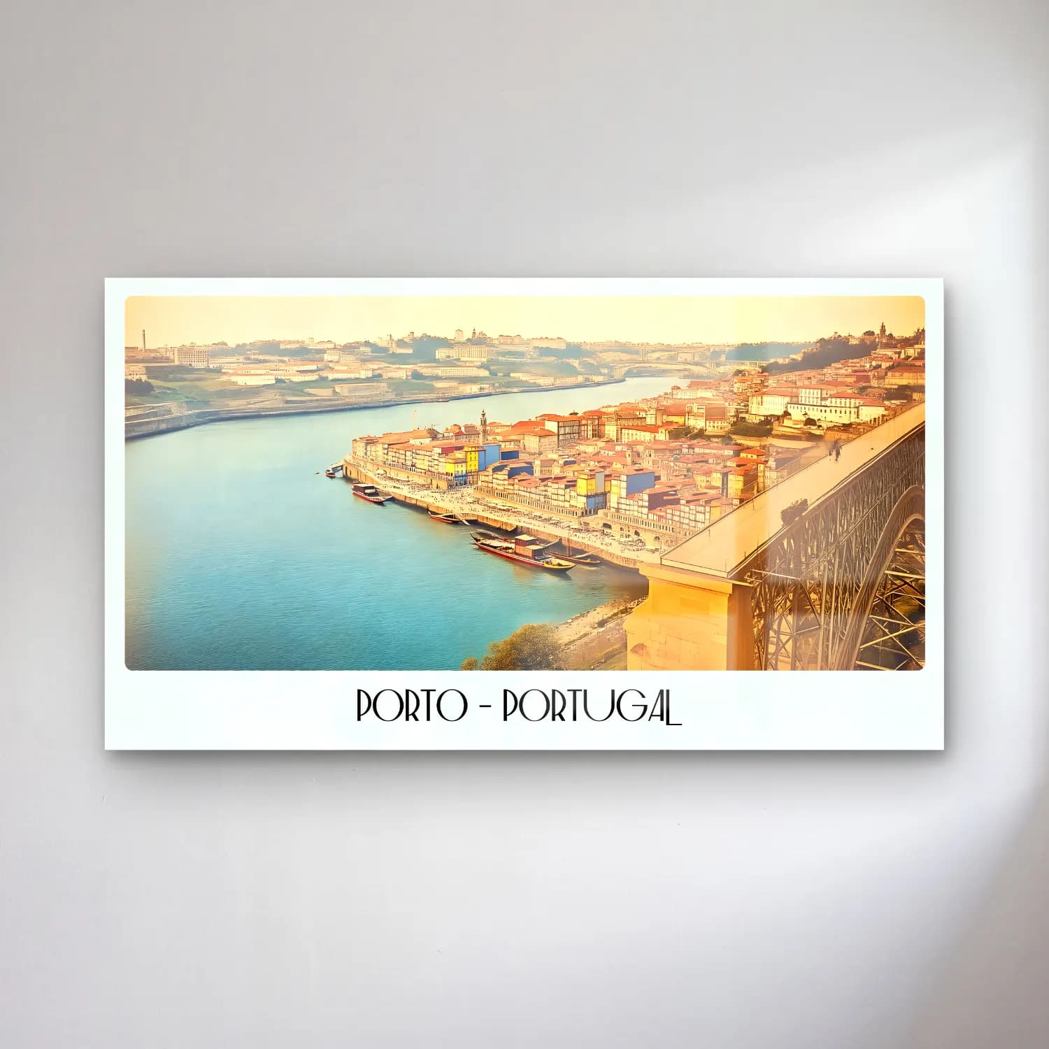 Pastel Liman ve Tekneler – Sarı Tonlar cam tablo — Pastel Liman ve Tekneler – Sarı Tonlar — pastel liman ve tekneler