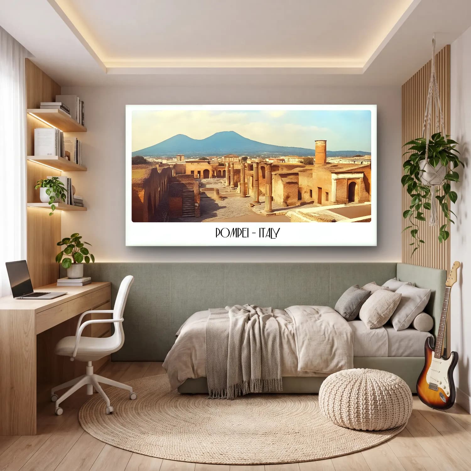Pastel Roma – Bej Tonlar cam tablo — genç odasında
