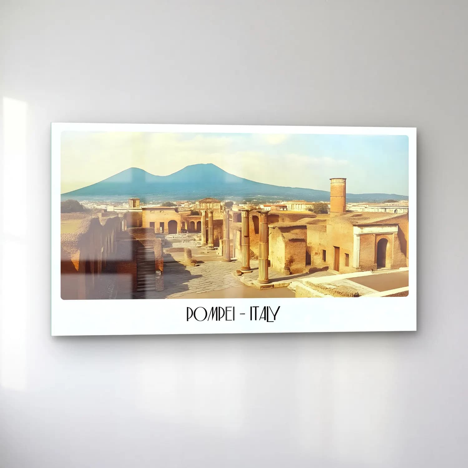 Pastel Roma – Bej Tonlar cam tablo — sol açıdan görünüm