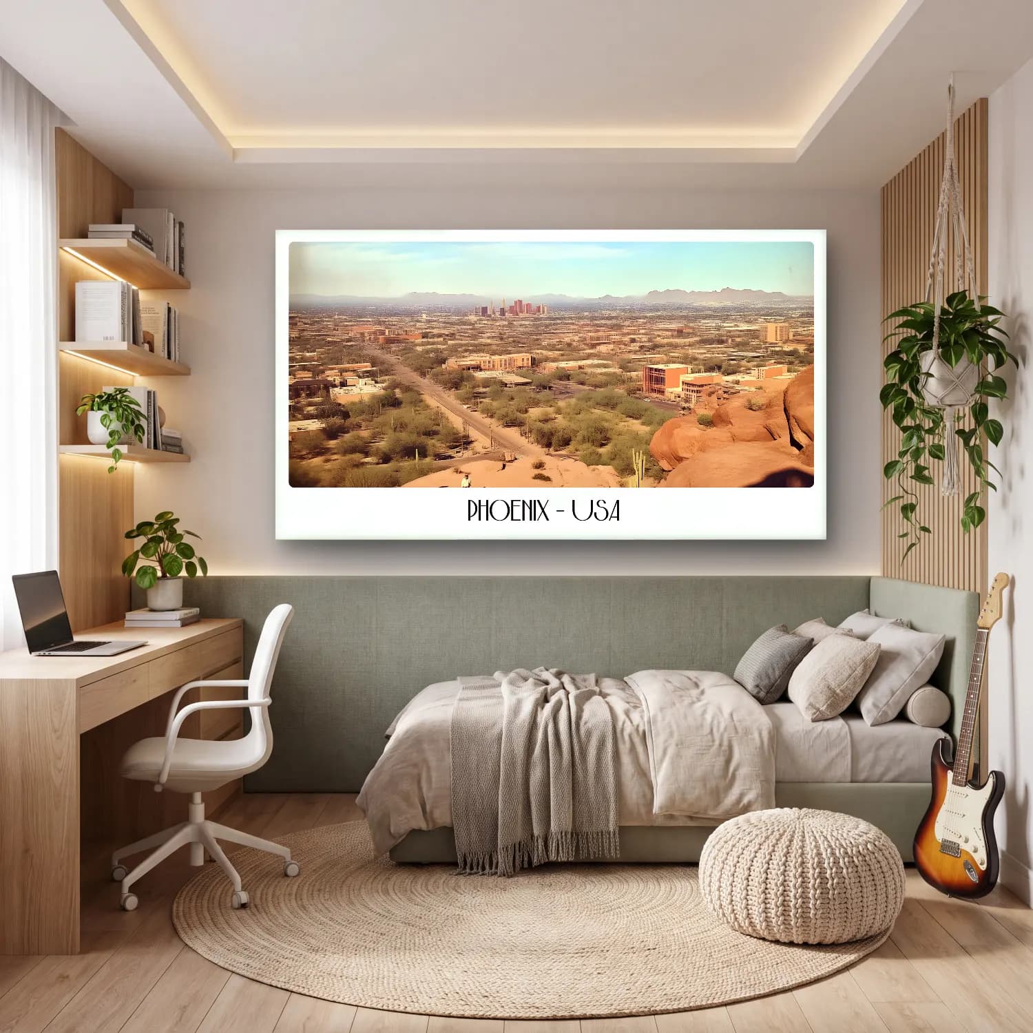Pastel Çöl Kumulları No. 6 cam tablo — genç odasında