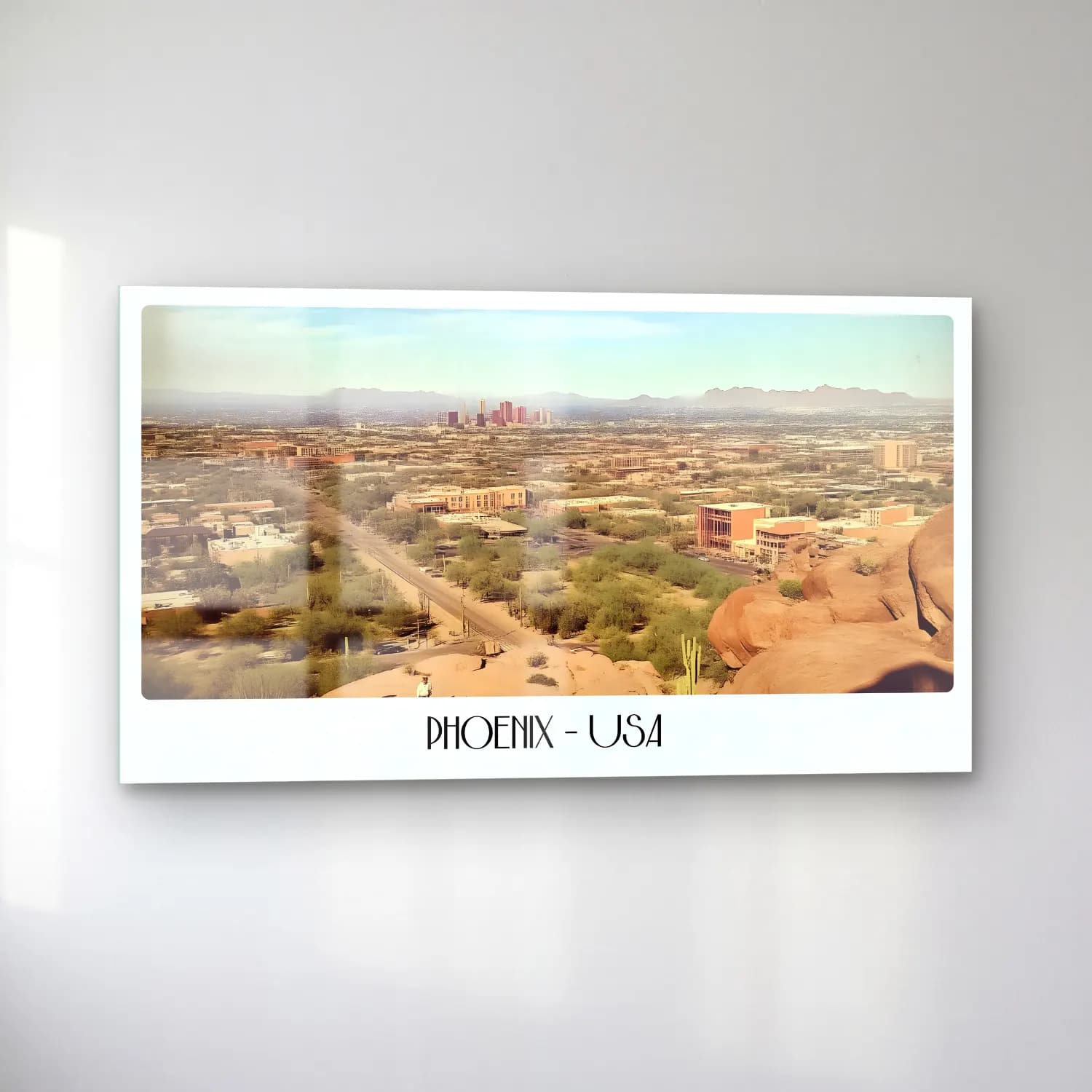 Pastel Çöl Kumulları No. 6 cam tablo — sol açıdan görünüm