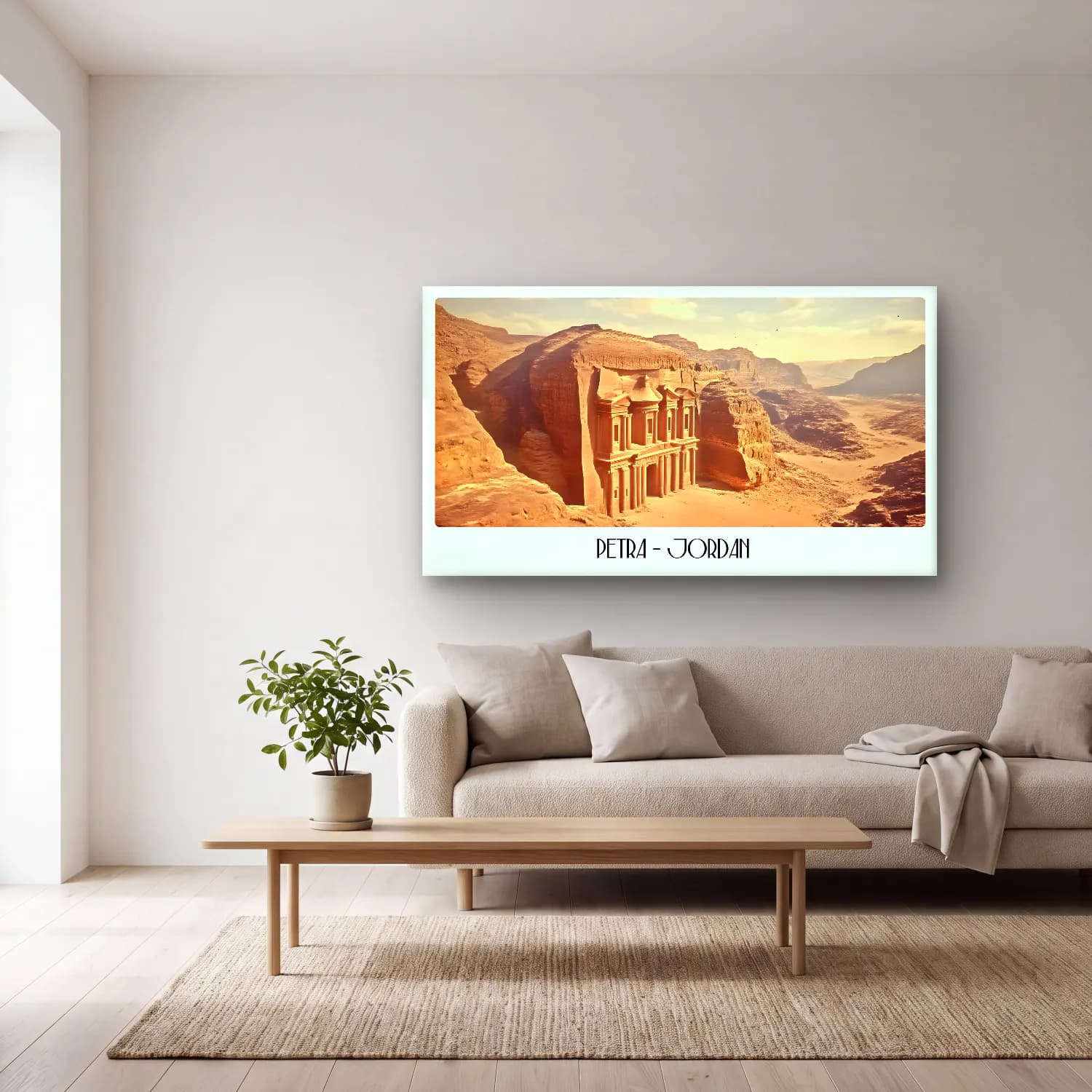 Pastel Antik Kalıntılar No. 3 cam tablo — açık renk salonda