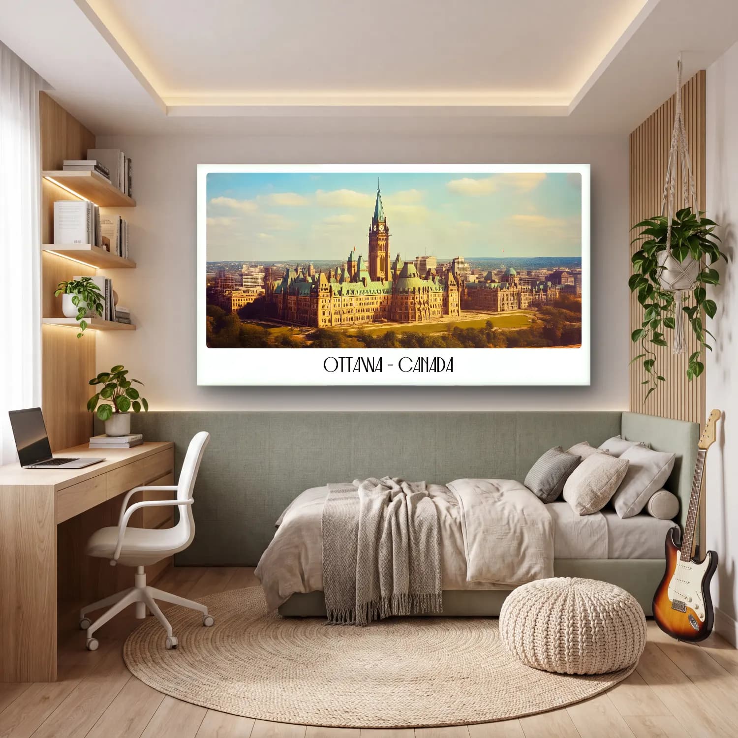 Pastel Şato No. 7 cam tablo — genç odasında