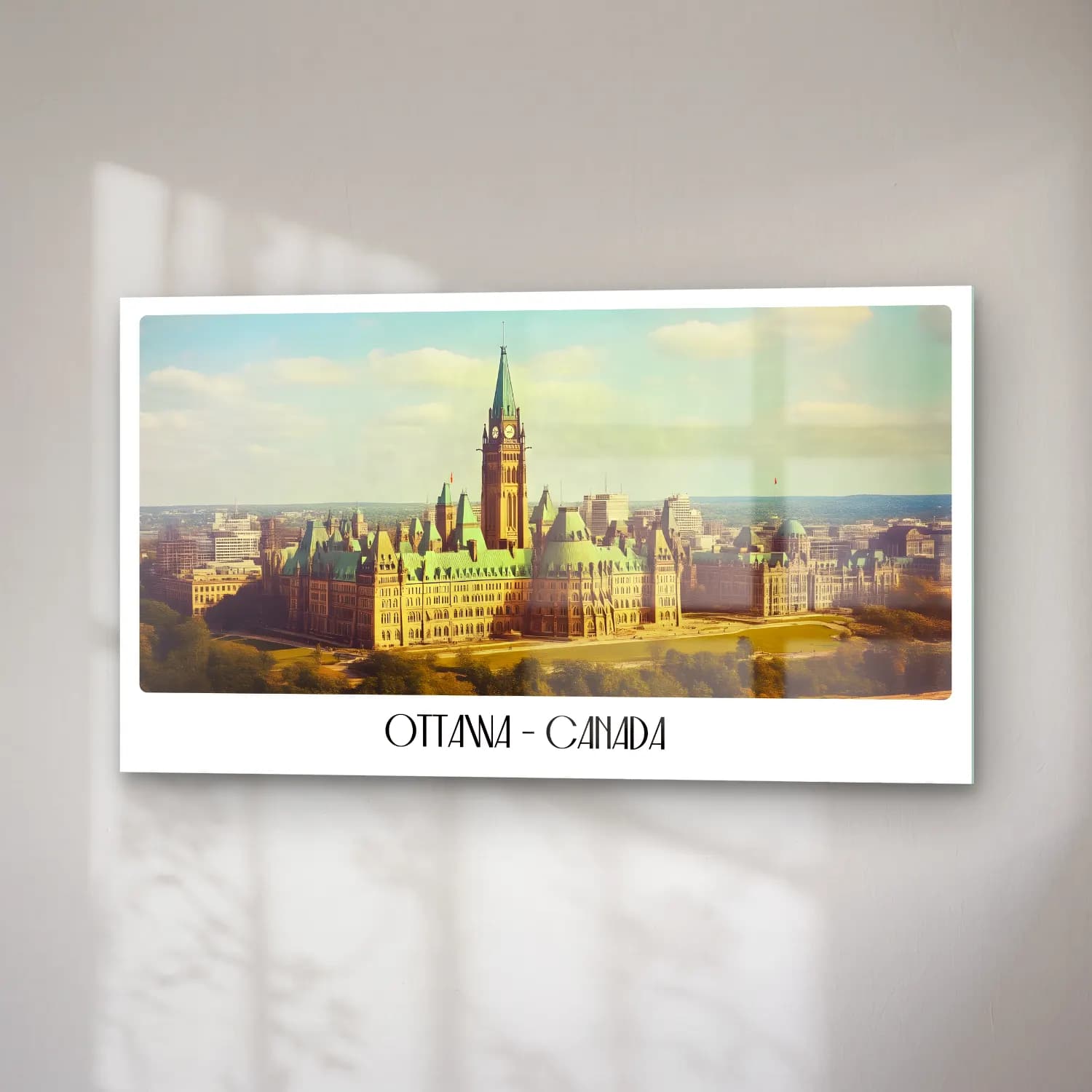 Pastel Şato No. 7 cam tablo — sağ açıdan görünüm
