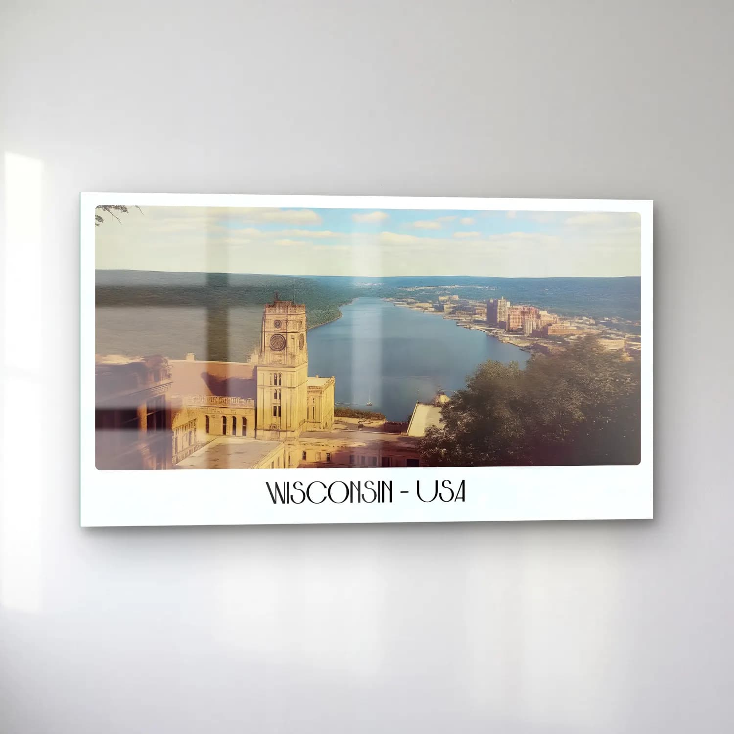 Pastel Katedral No. 8 cam tablo — sol açıdan görünüm