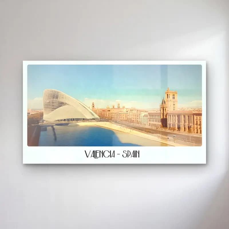 Pastel Akdeniz Sahil Kasabası No. 10 cam tablo — Pastel Akdeniz Sahil Kasabası No. 10 — pastel akdeniz sahil kasabası