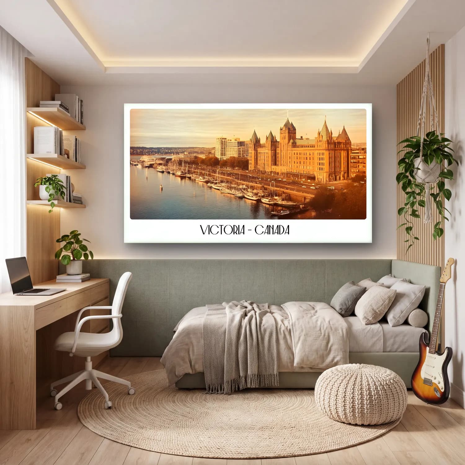 Pastel Liman ve Tekneler No. 8 cam tablo — genç odasında