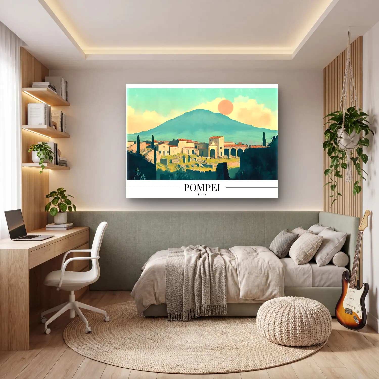 Pastel Roma No. 7 cam tablo — genç odasında