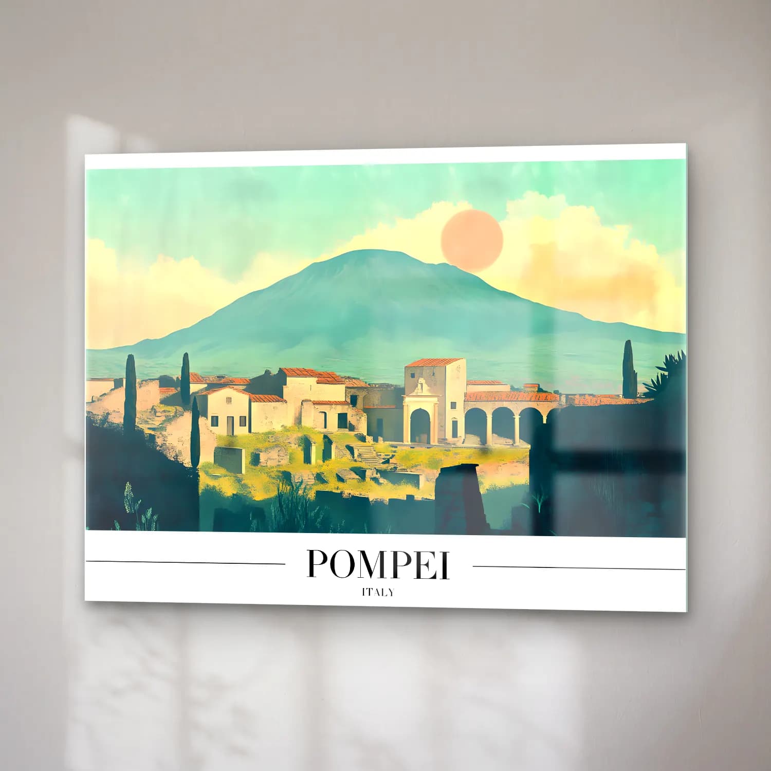 Pastel Roma No. 7 cam tablo — sağ açıdan görünüm