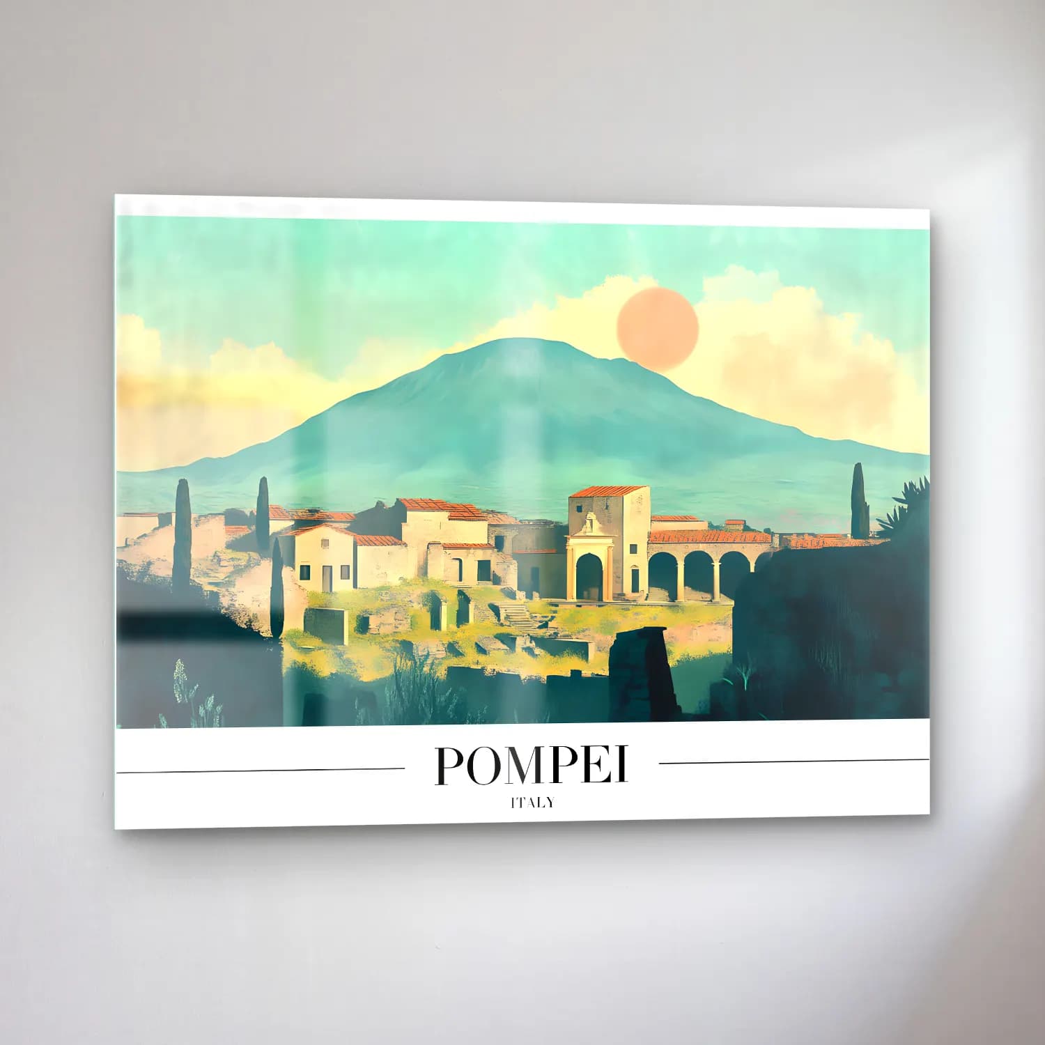 Pastel Roma No. 7 cam tablo — sol açıdan görünüm