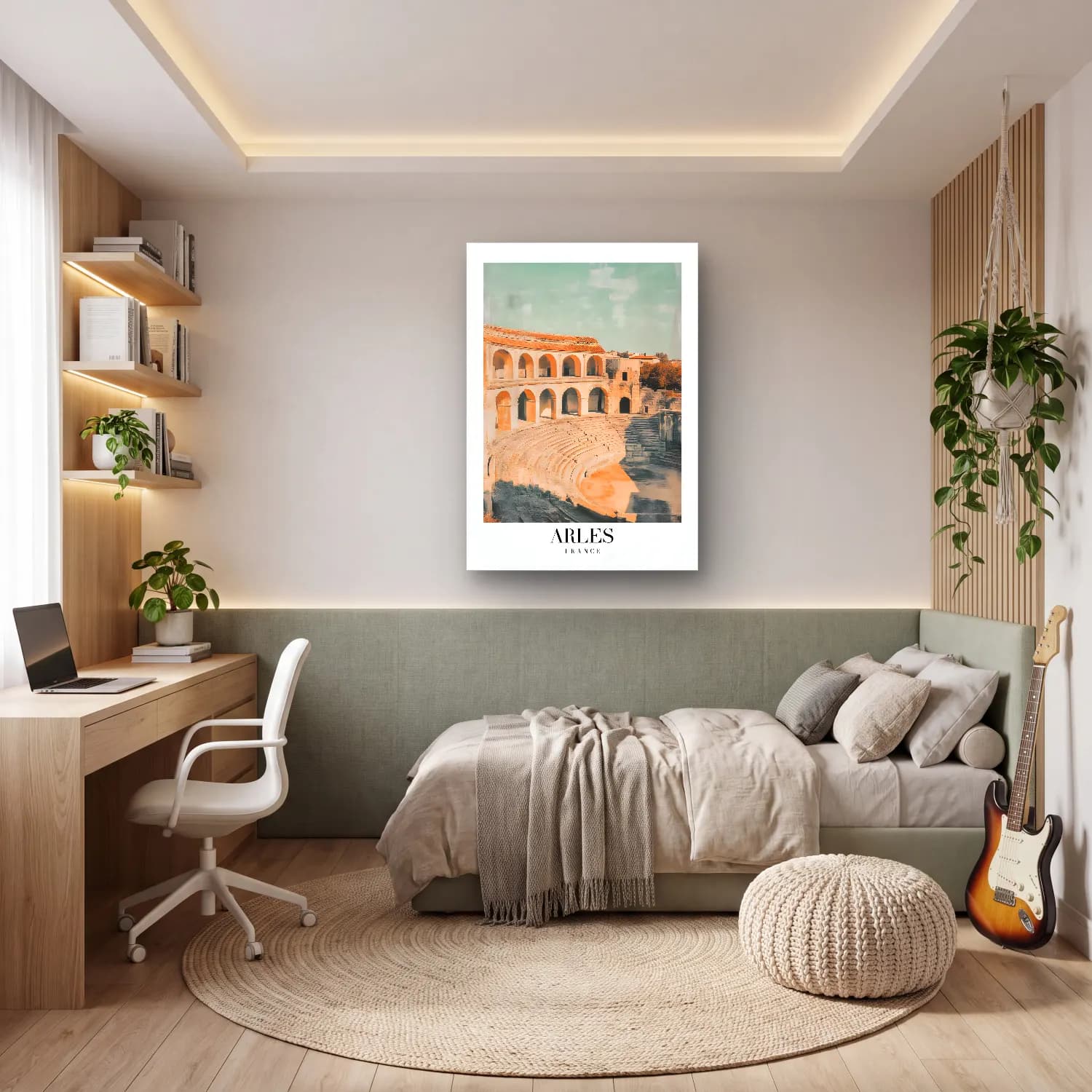 Pastel Roma No. 8 cam tablo — genç odasında