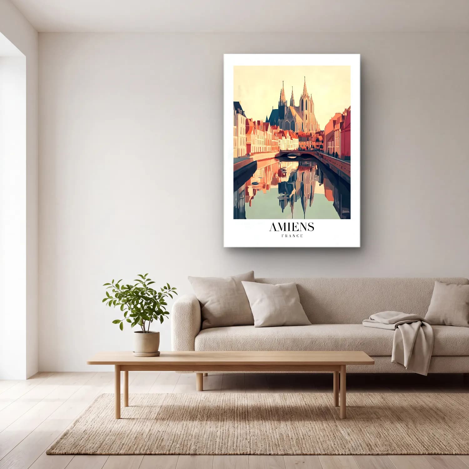 Vintage Poster Katedral No. 12 cam tablo — açık renk salonda