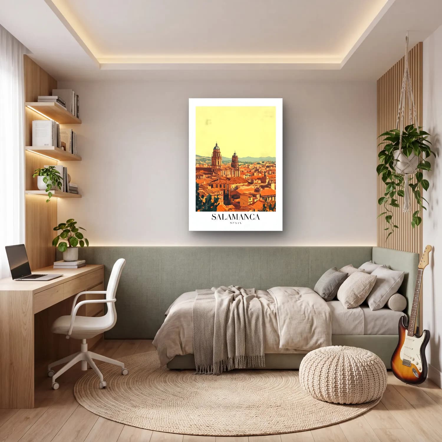 Pastel Roma No. 9 cam tablo — genç odasında