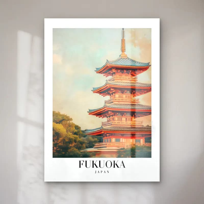 Pastel Japon Şehri No. 15 cam tablo — Pastel Japon Şehri No. 15 — pastel japon şehri