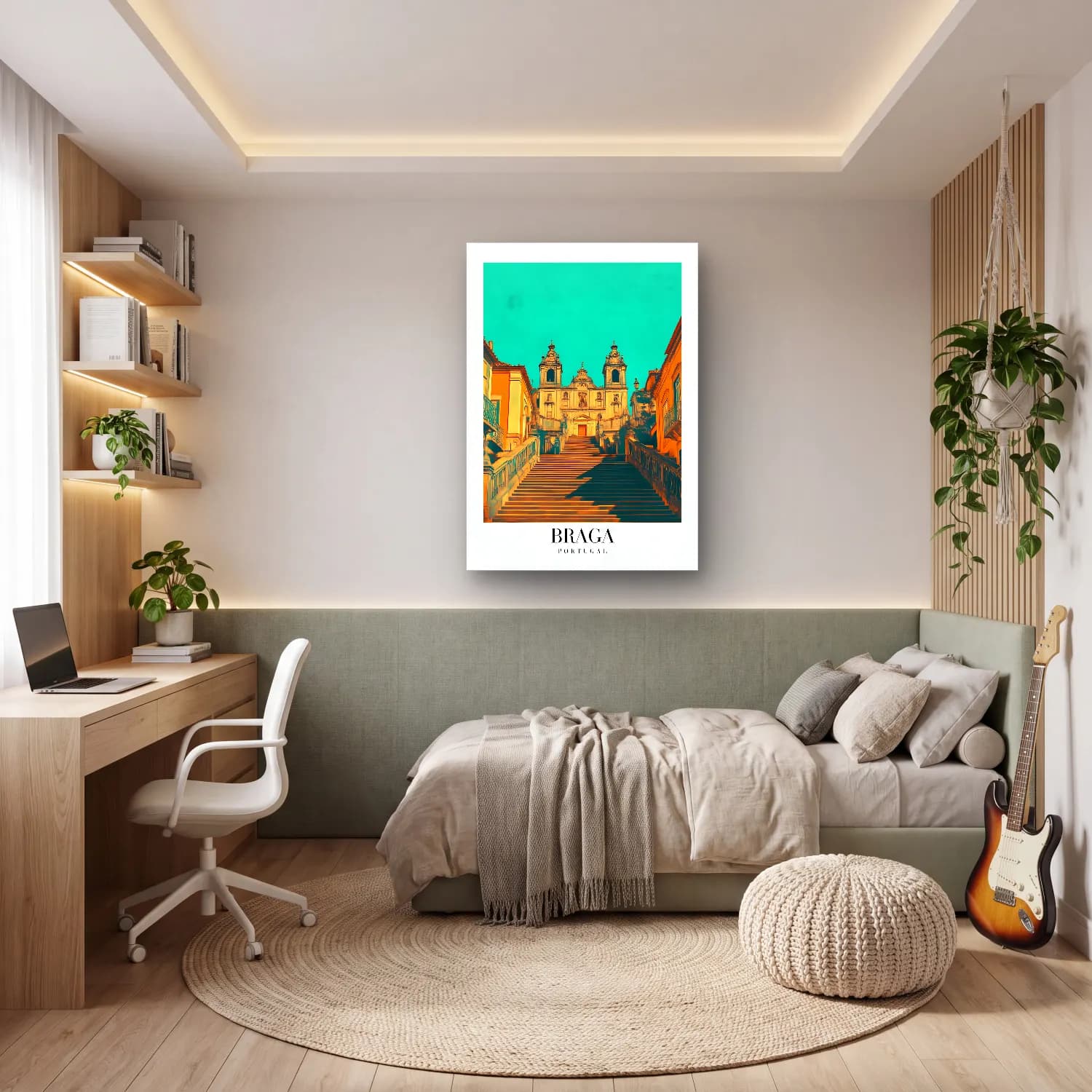 Pastel Katedral No. 12 cam tablo — genç odasında