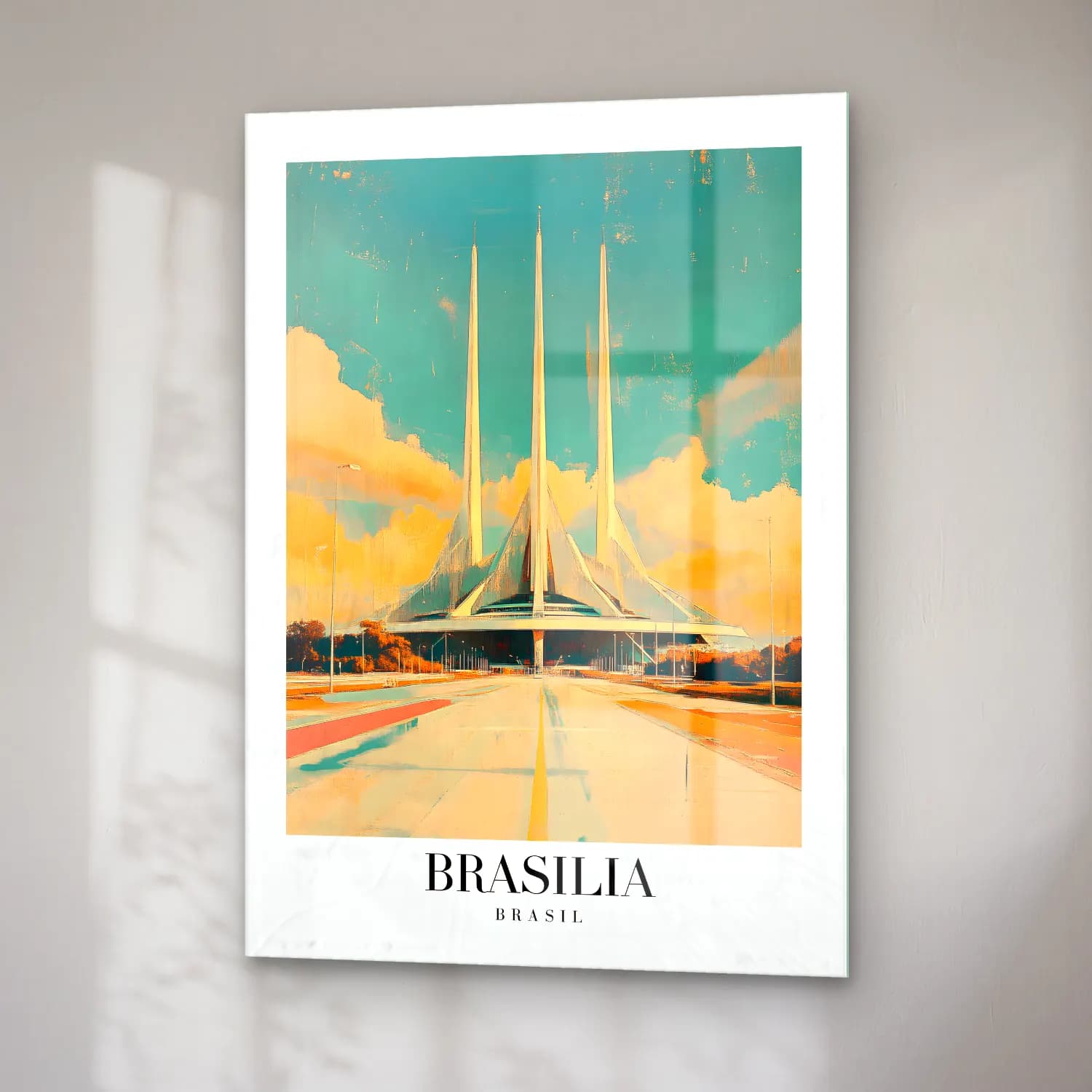 Pastel Katedral No. 14 cam tablo — sağ açıdan görünüm