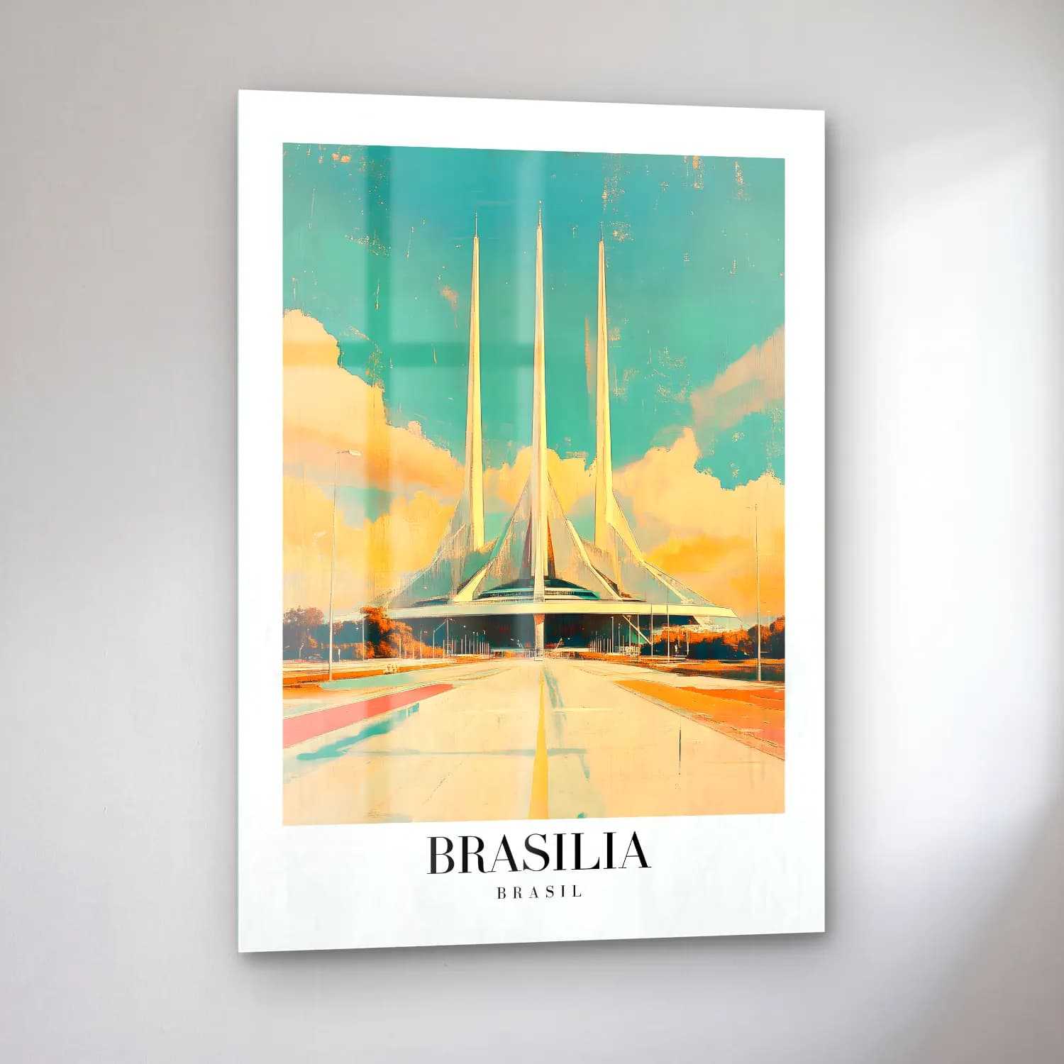 Pastel Katedral No. 14 cam tablo — sol açıdan görünüm