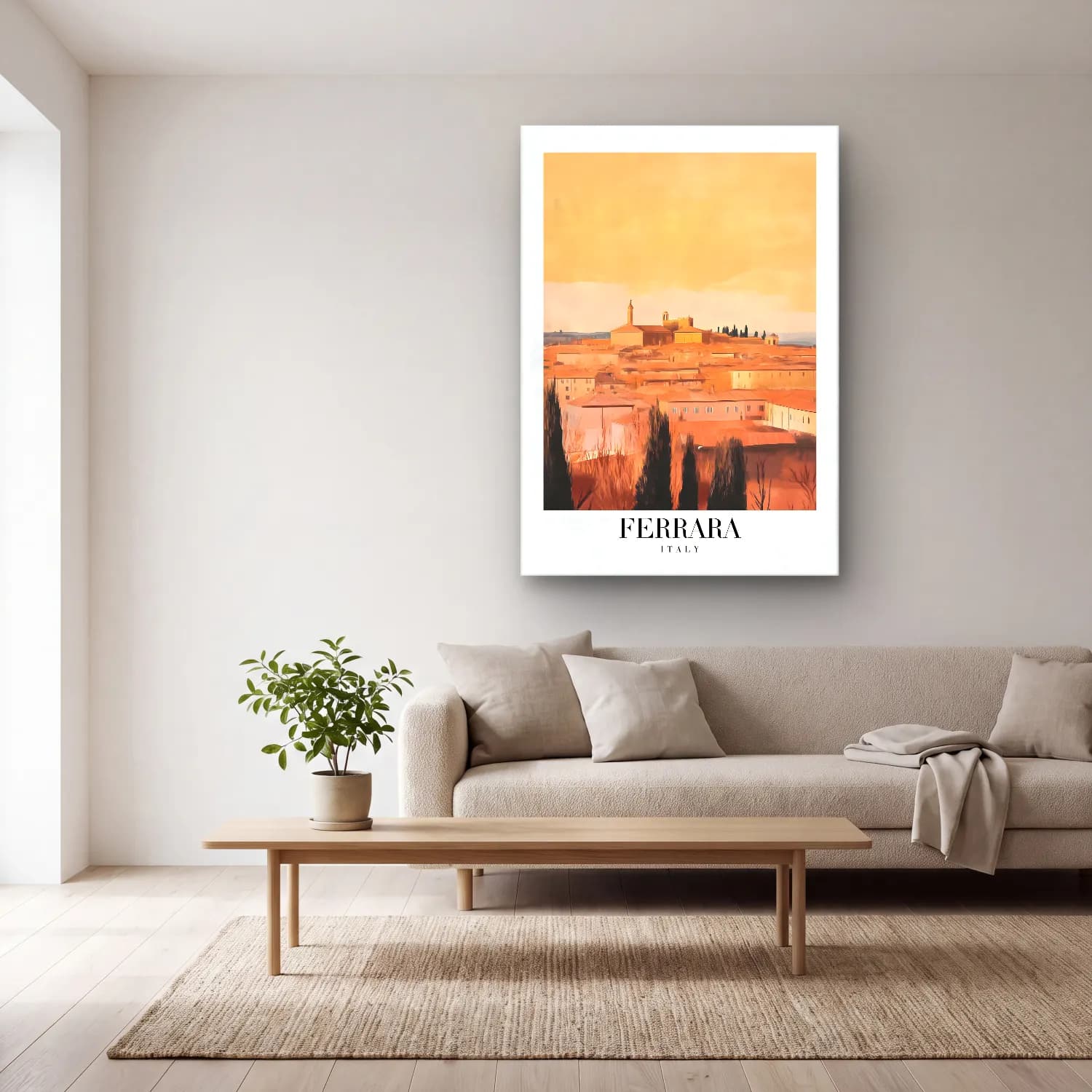 Pastel Roma No. 10 cam tablo — açık renk salonda